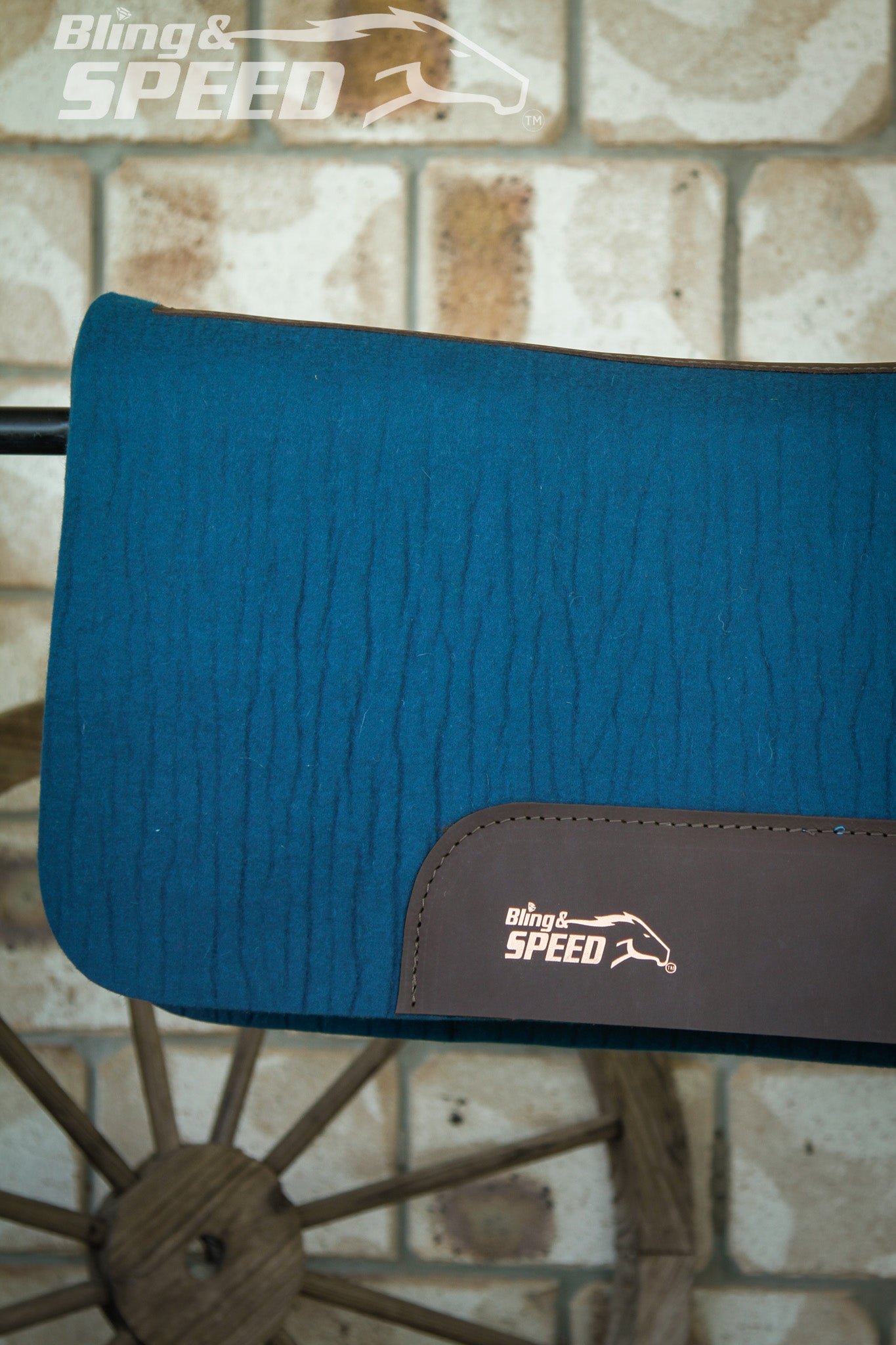Standard Wither Relief - The Barrel Racer Merino Wool Felt Saddle Pad - Peacock