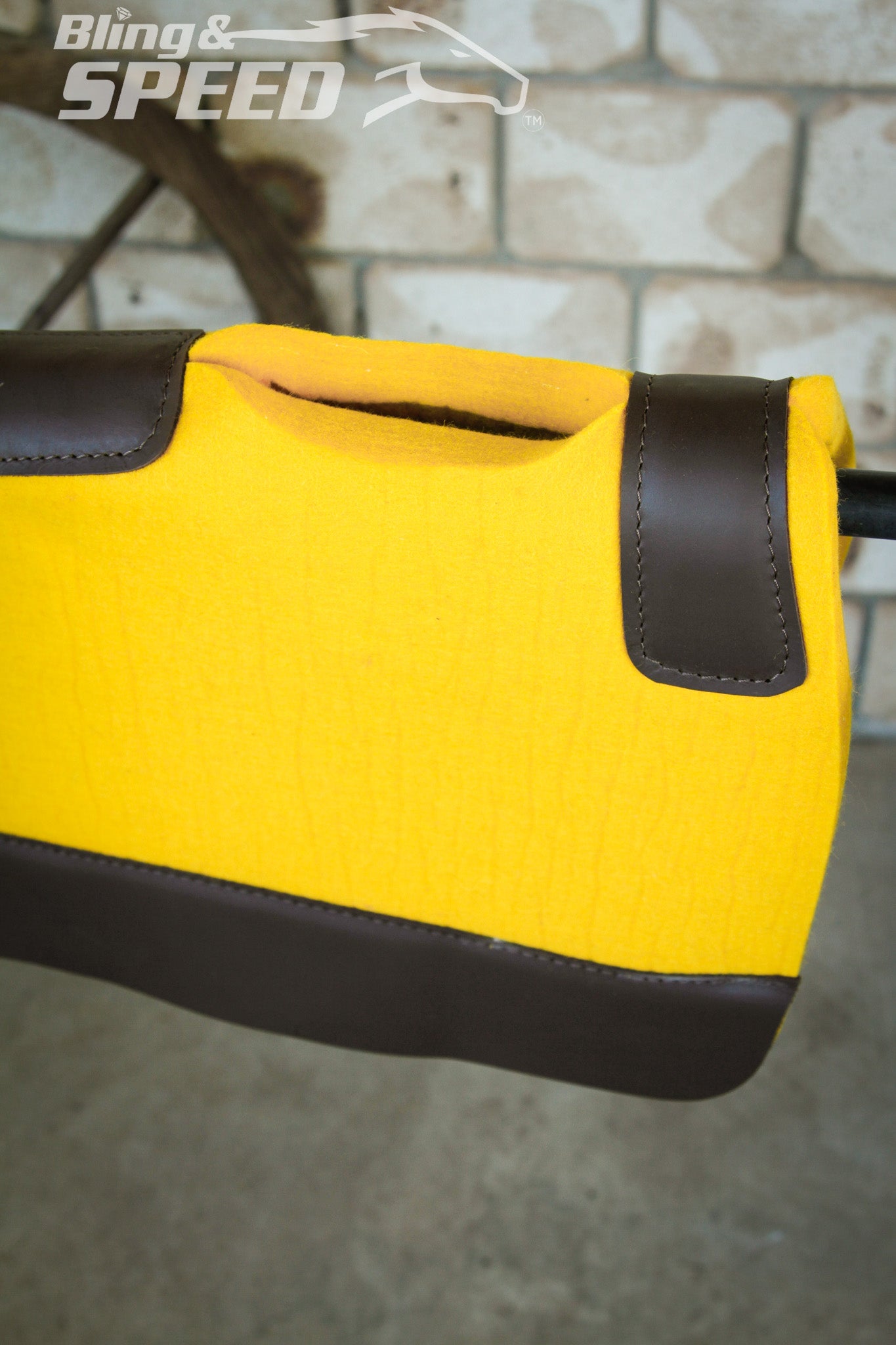 Standard Wither Relief - Round Skirt Merino Wool Barrel and Fender Saddle Pad - Yellow