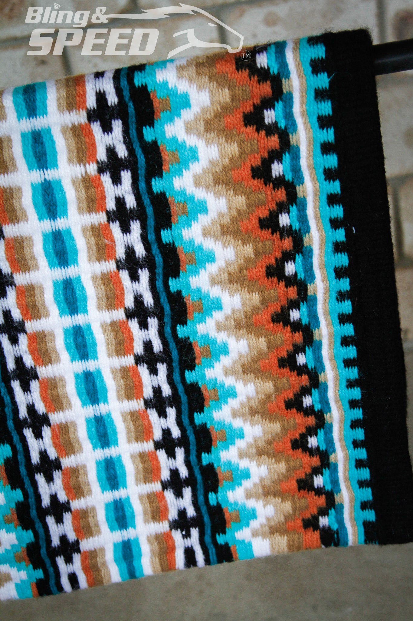 Turquoise Dust Show Blanket - 34" Spine