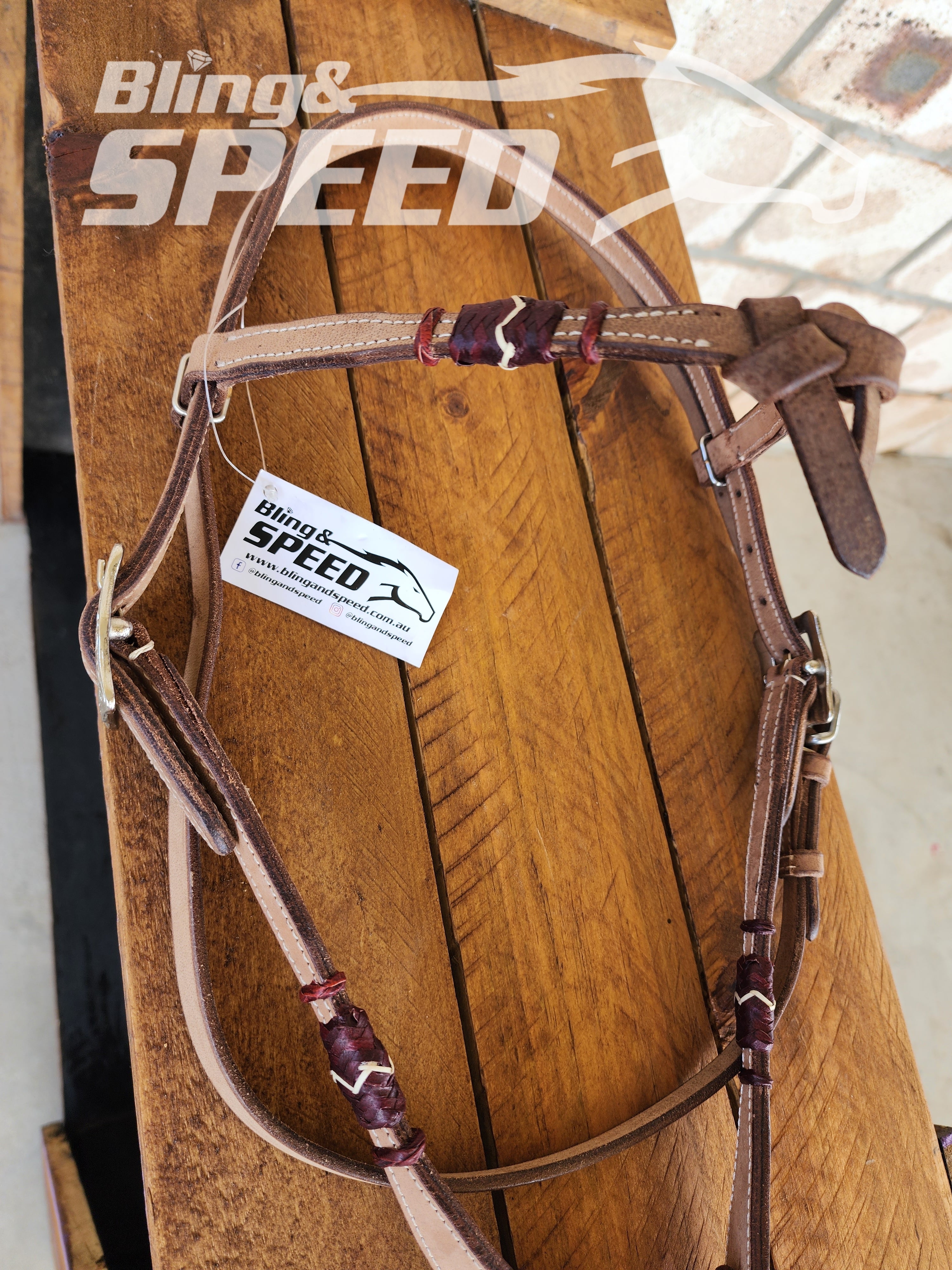Futurity Knot with Rawhide Bridles (8065654096110)
