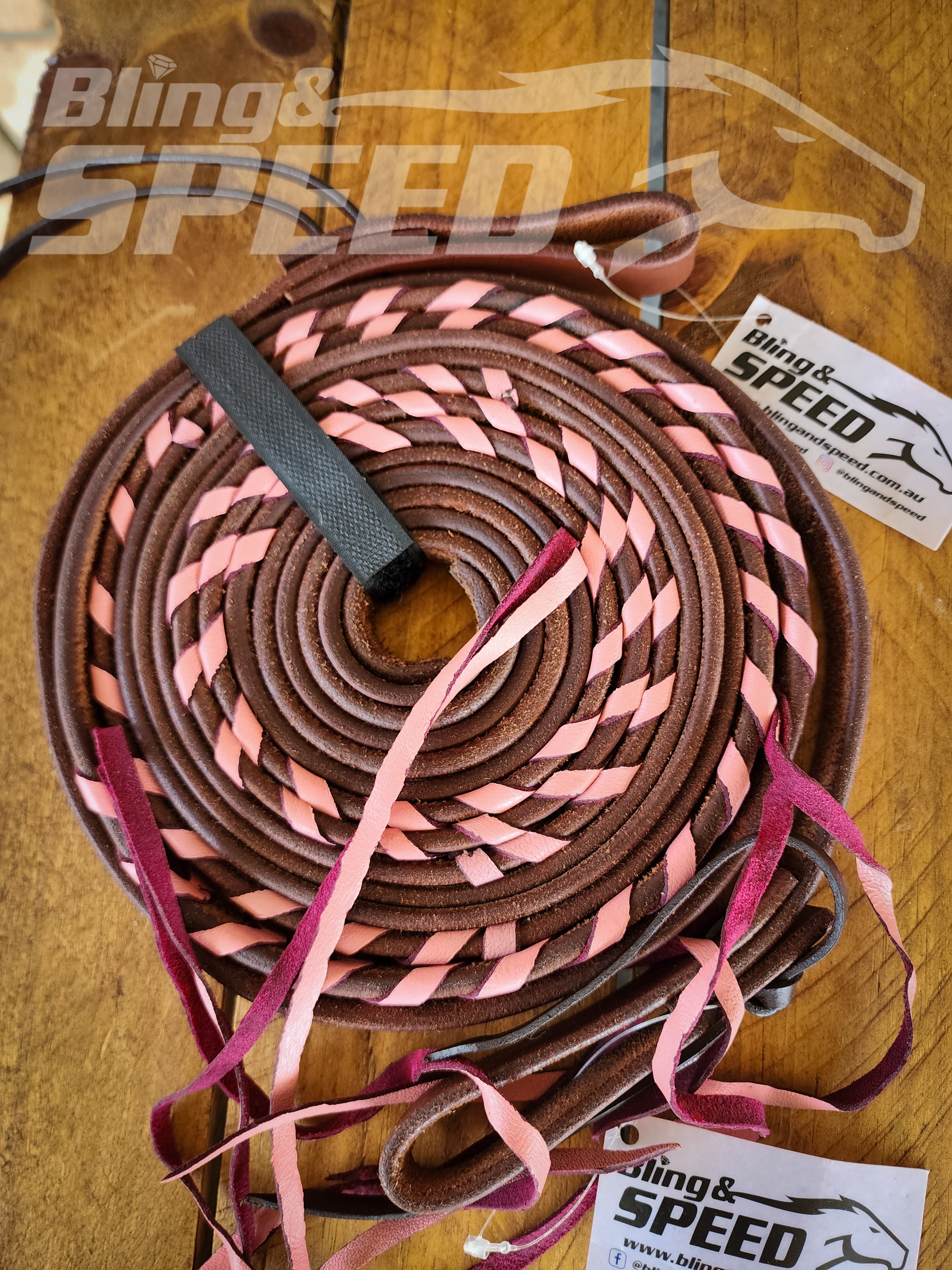 Bling & Speed Pink Laced Split Reins