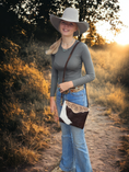 Load image into Gallery viewer, Leather and Cowhide Crossbody Bag - Brown