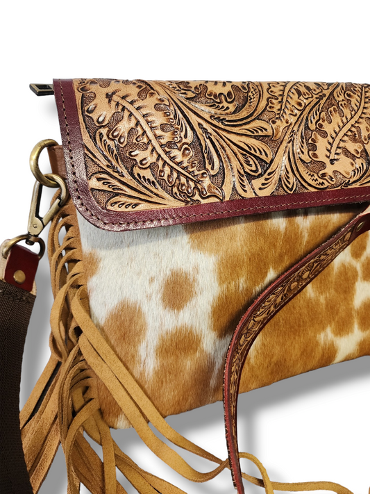 Cowhide Bag with Tooling