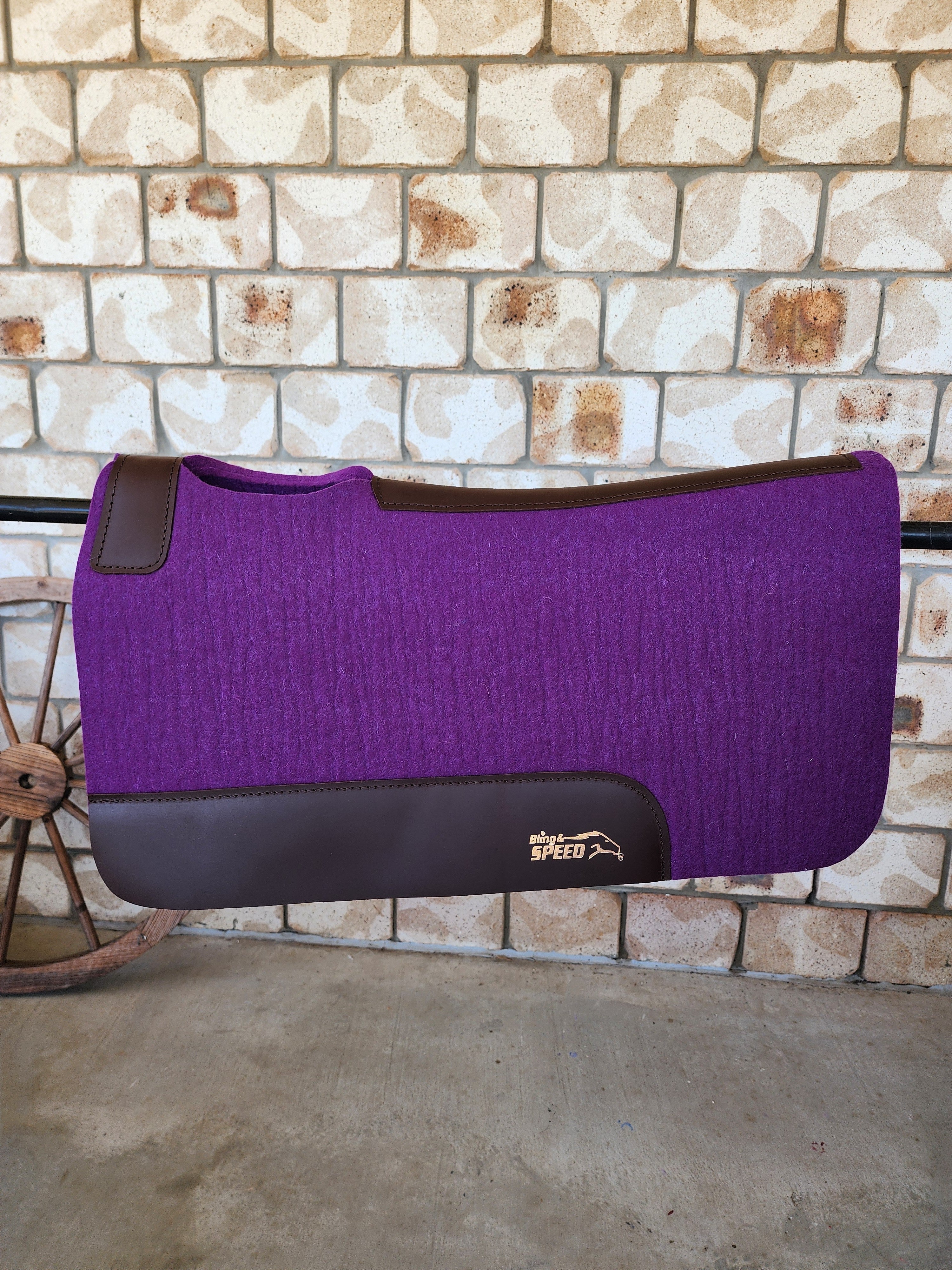 Standard Wither Relief - The Barrel Racer Merino Wool Felt Saddle Pad - Purple