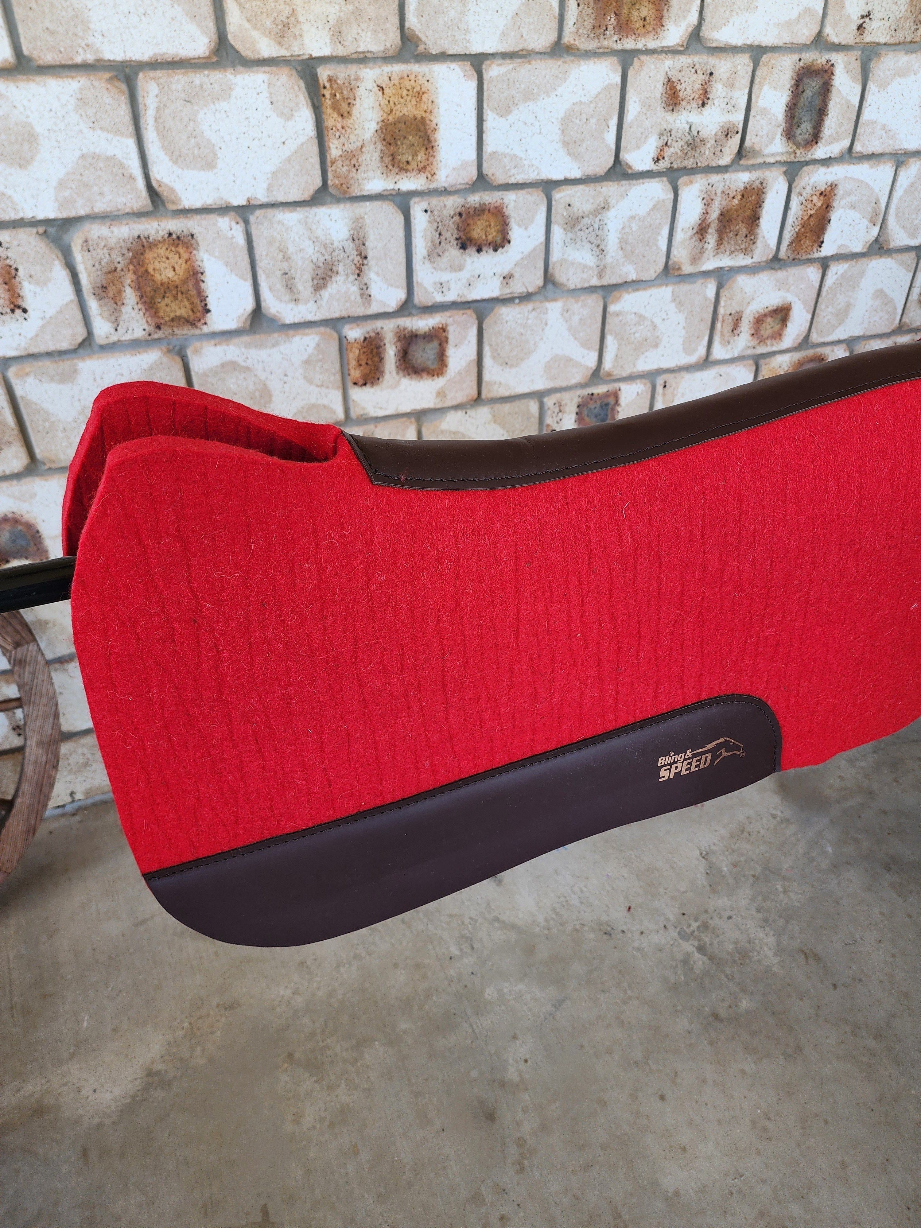 Full Wither Relief Merino Wool Felt Saddle Pad - Red