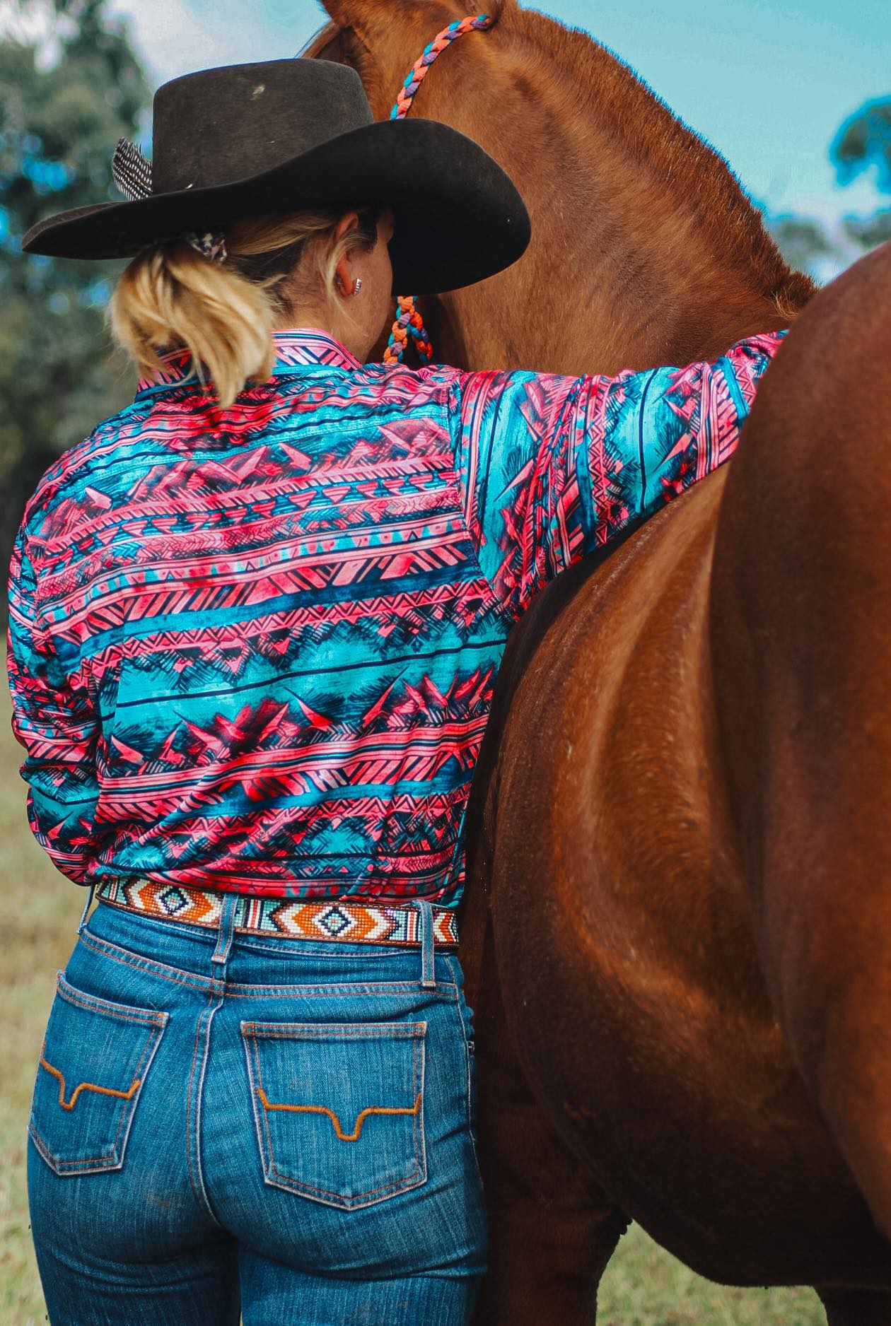Aztec Turquoise & Pink Arena Shirt