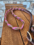 Load image into Gallery viewer, Twisted Bloodknot Barrel Reins - Metallic Pink