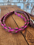 Load image into Gallery viewer, Laced Barrel Reins - Metallic Pink