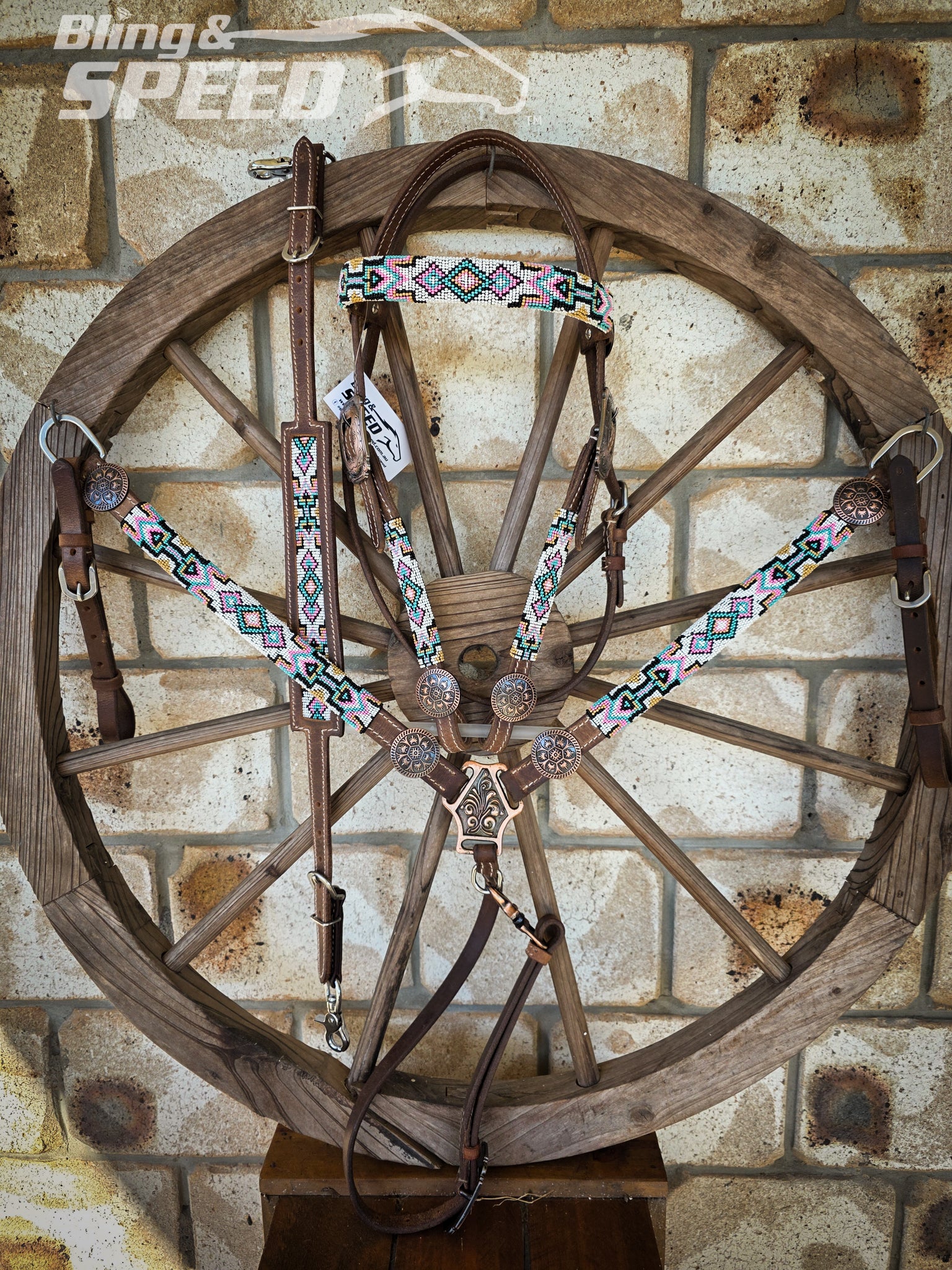 Pink Beaded Tack Set