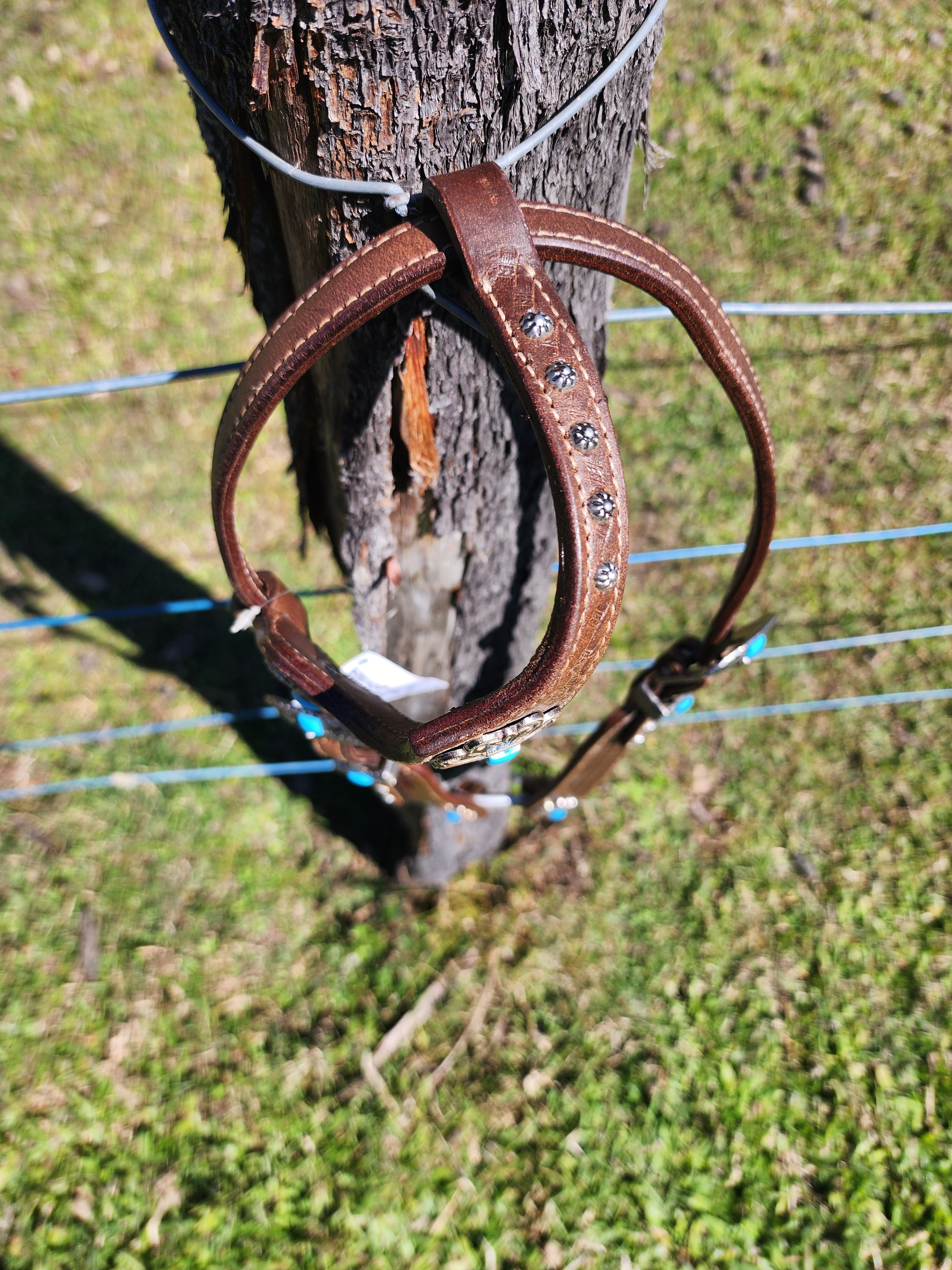 One Ear Plait Bridle with Tooling - Basketweave