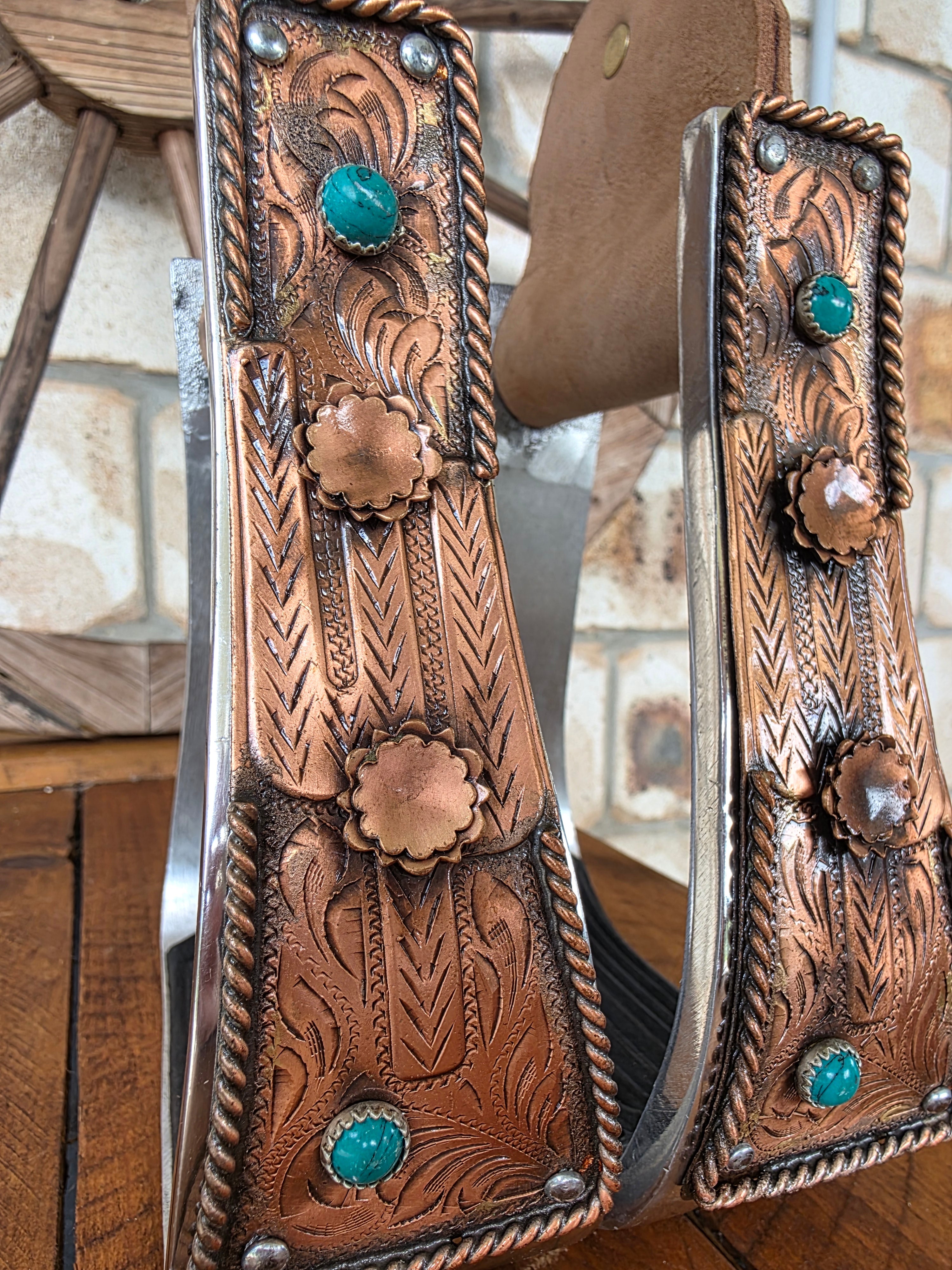 Copper Cactus Stirrups