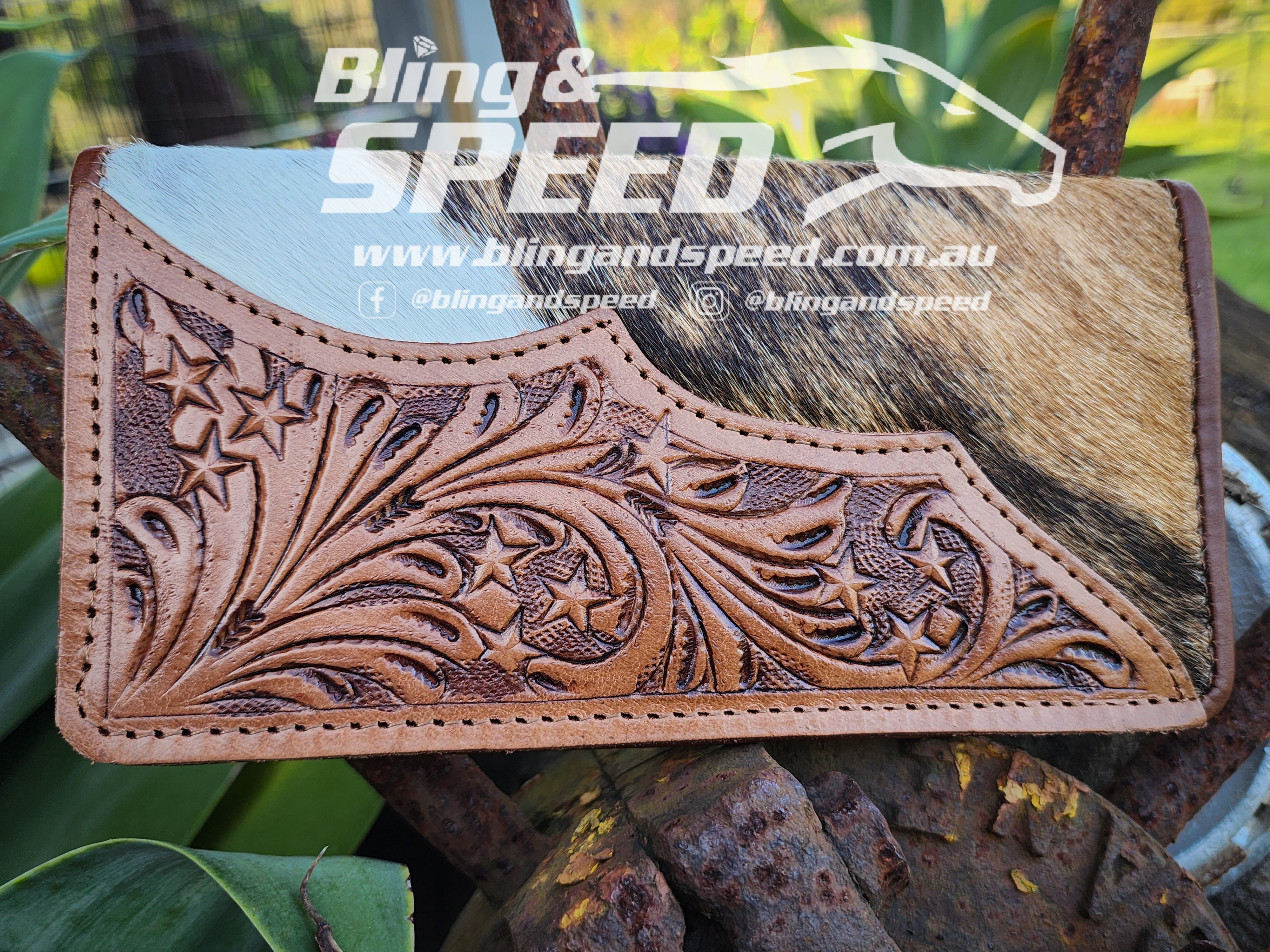Cowhide and Leather Wallet
