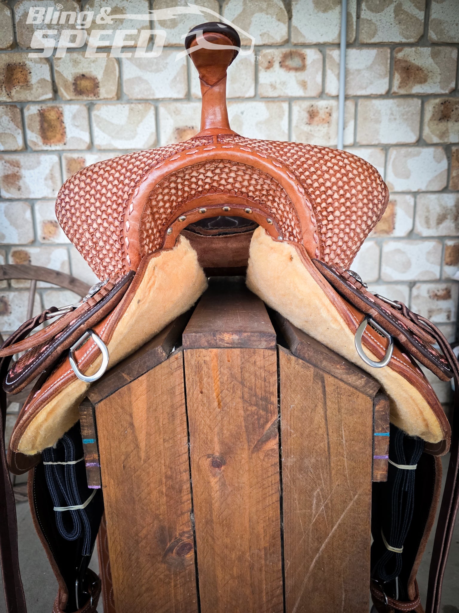 Neoprene & Leather Combo Barrel Saddle – 16” Seat, FQHB, 7" Gullet
