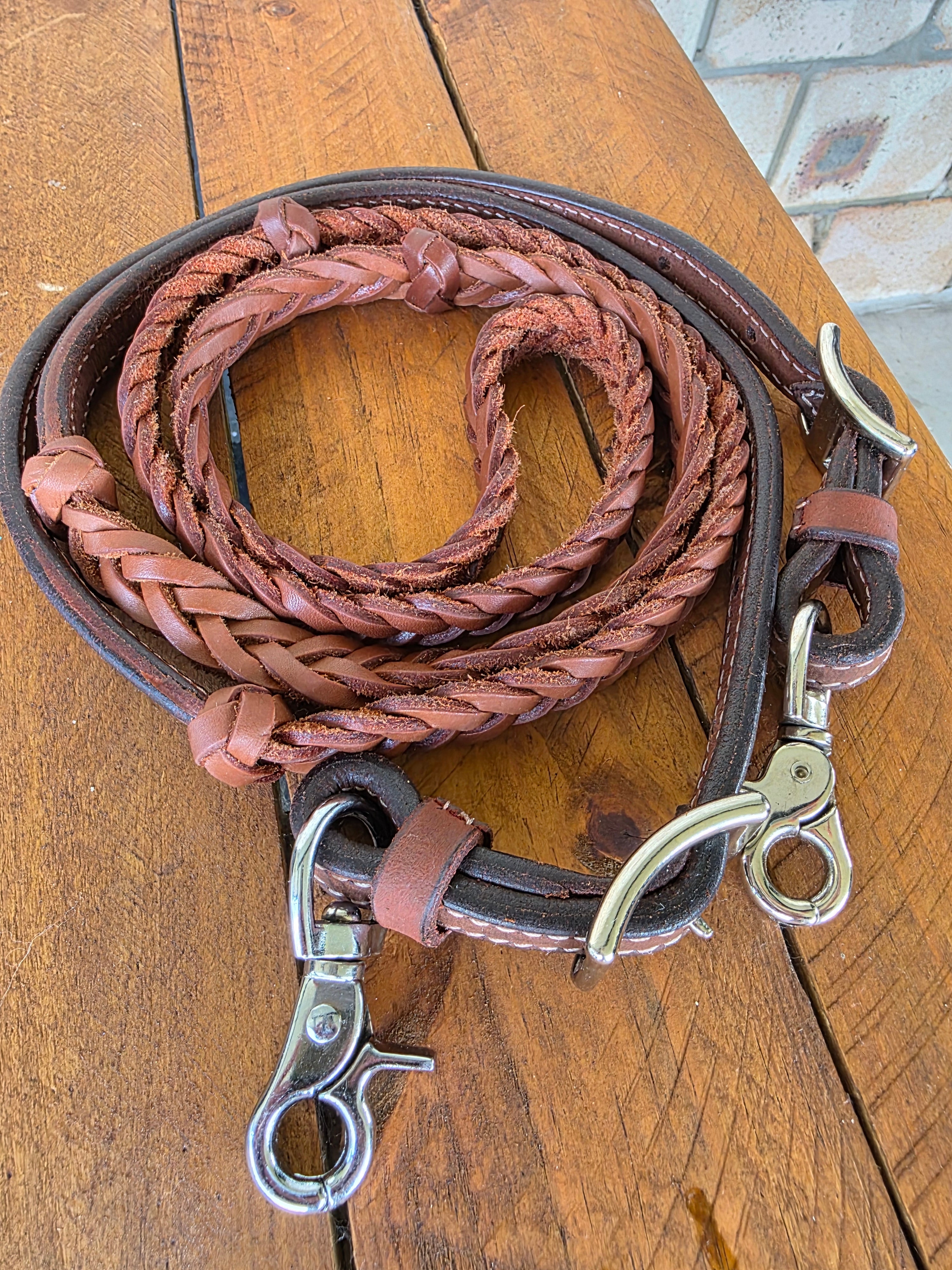 B&S Leather Braided Reins