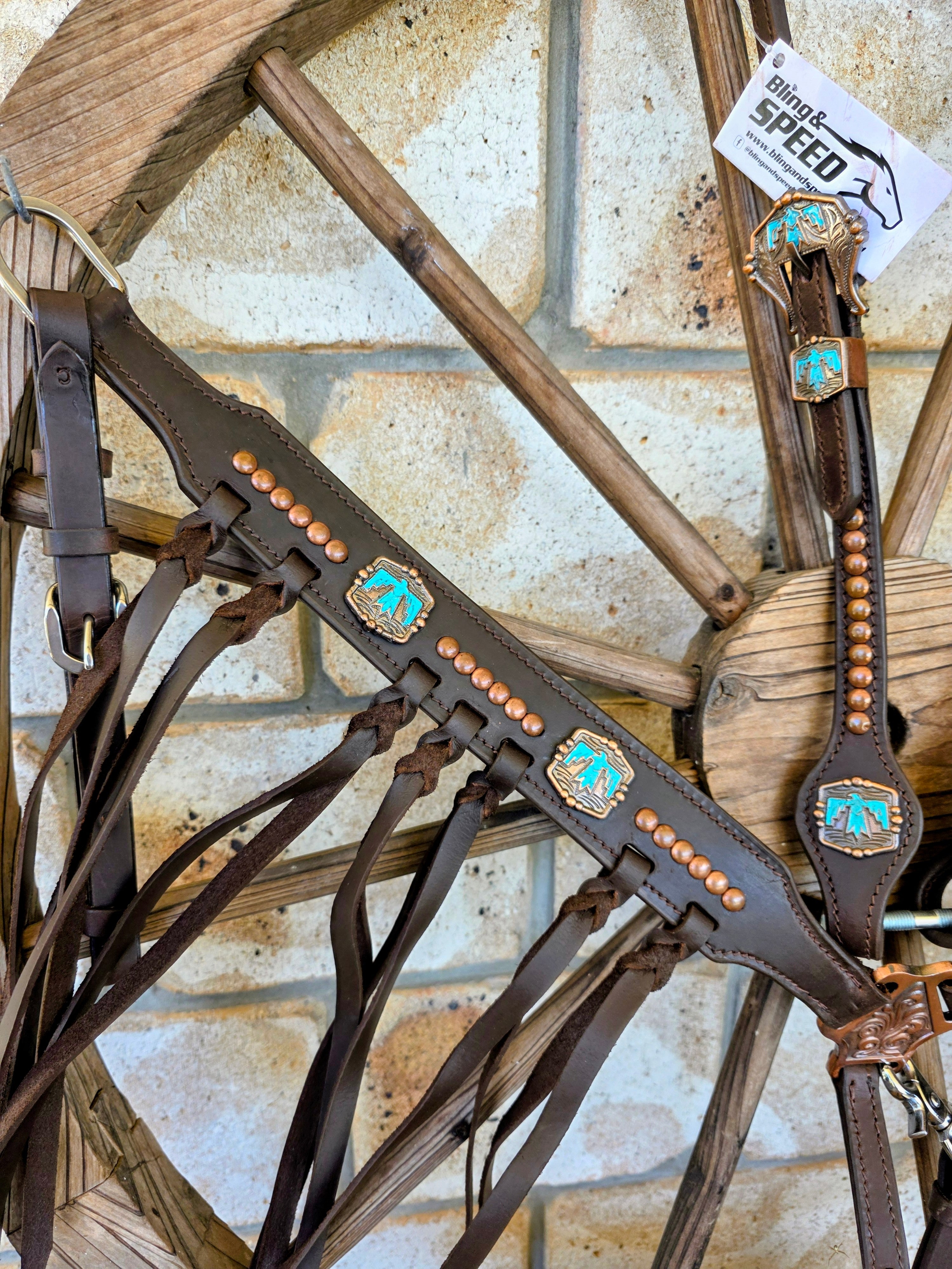Thunderbird Fringe Tack Set - Turquoise