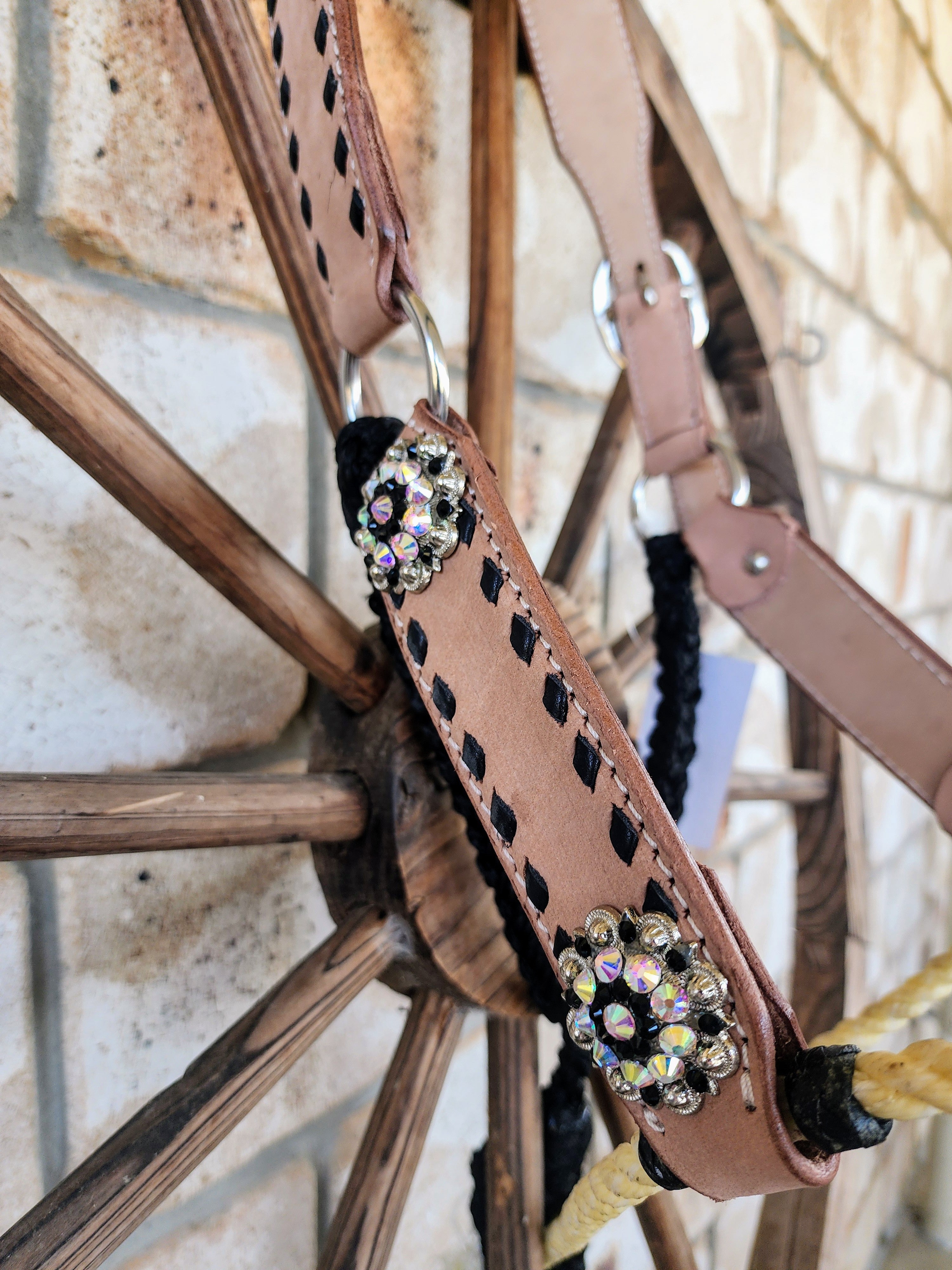 Leather Halter with Rope Noseband