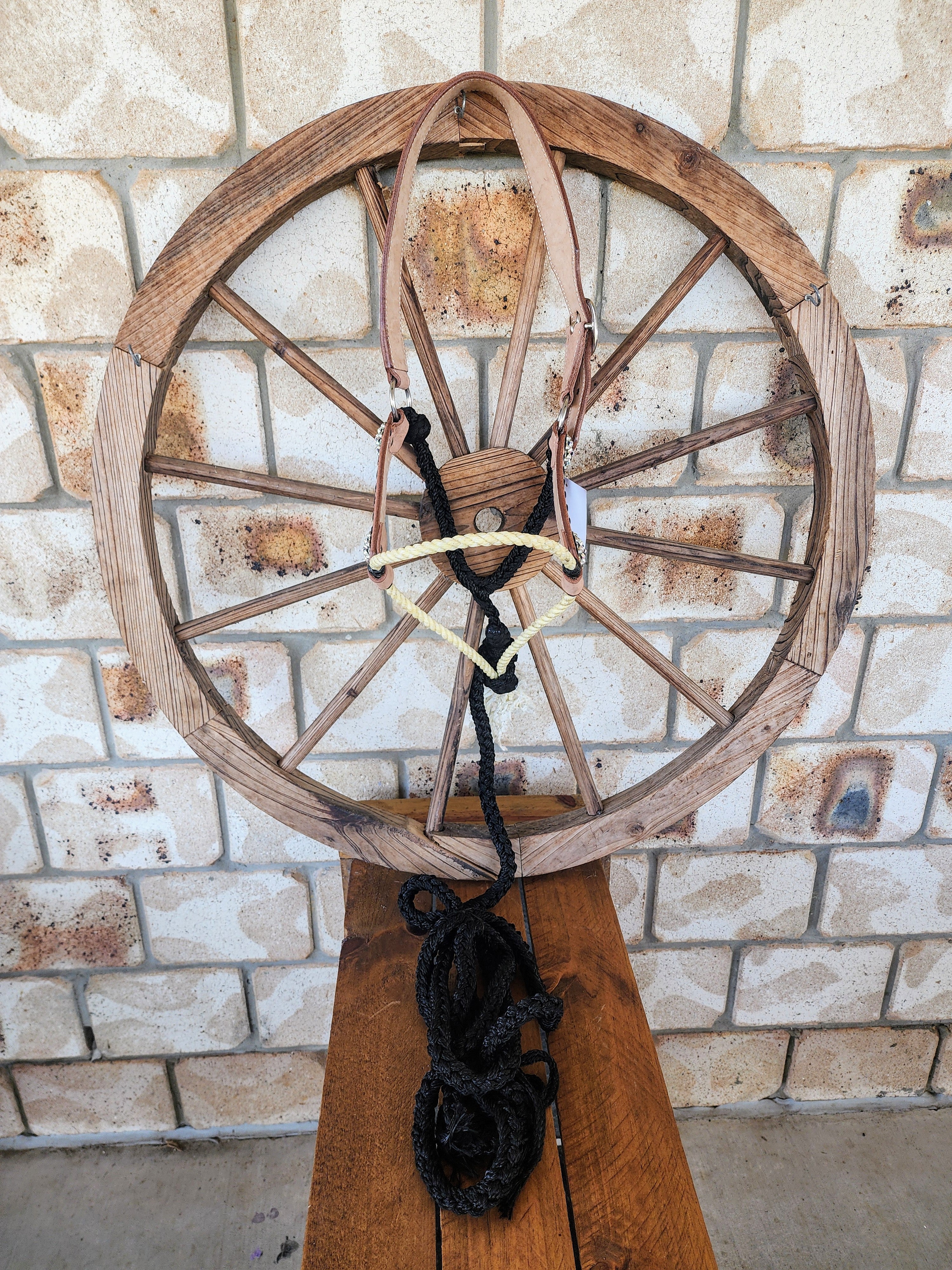 Leather Halter with Rope Noseband