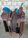 Load image into Gallery viewer, Leather Barrel Saddle - 16" Seat