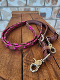 Load image into Gallery viewer, Laced Barrel Reins - Metallic Pink