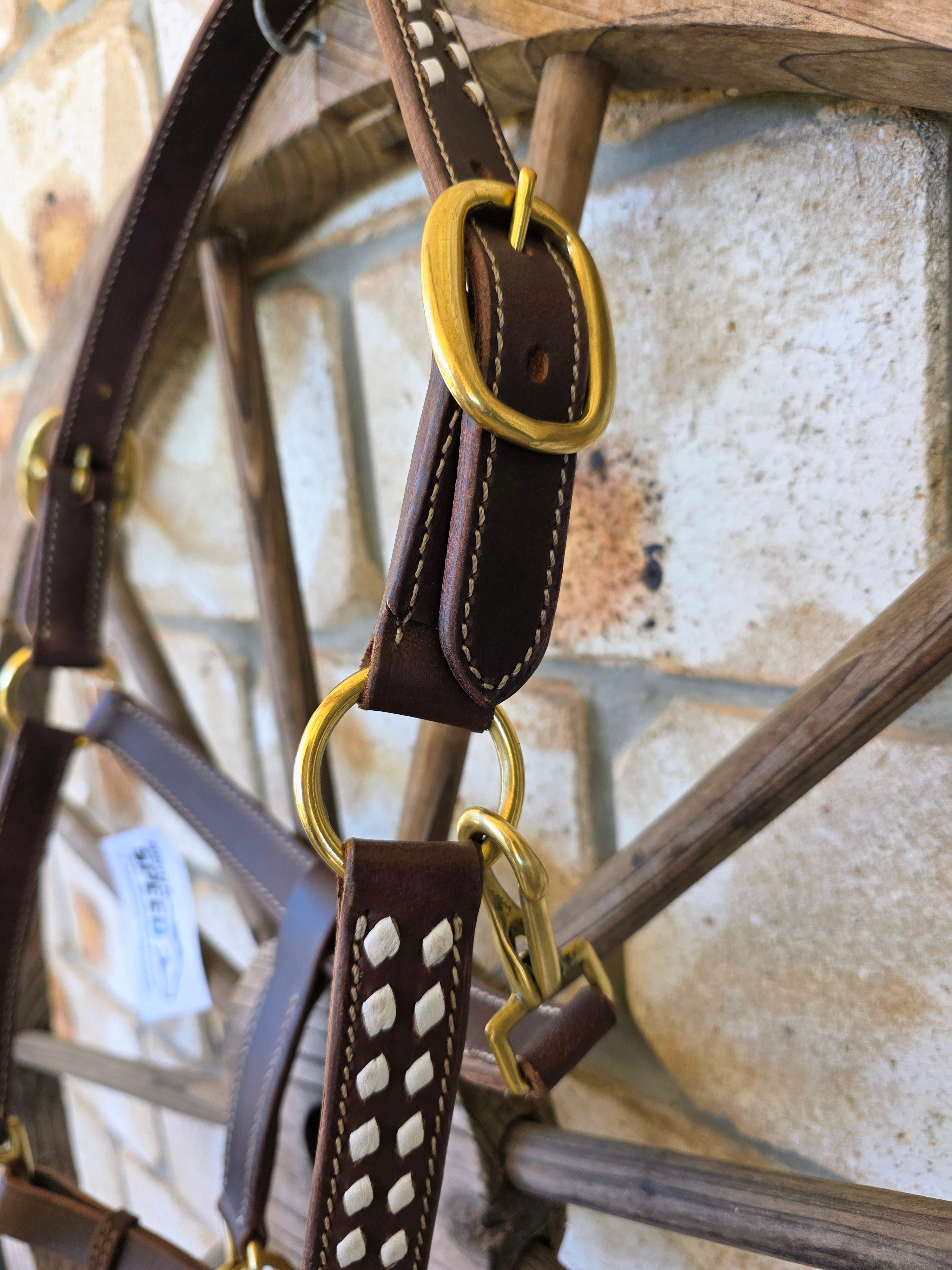 Buckstitch Leather Halter - Various Colours