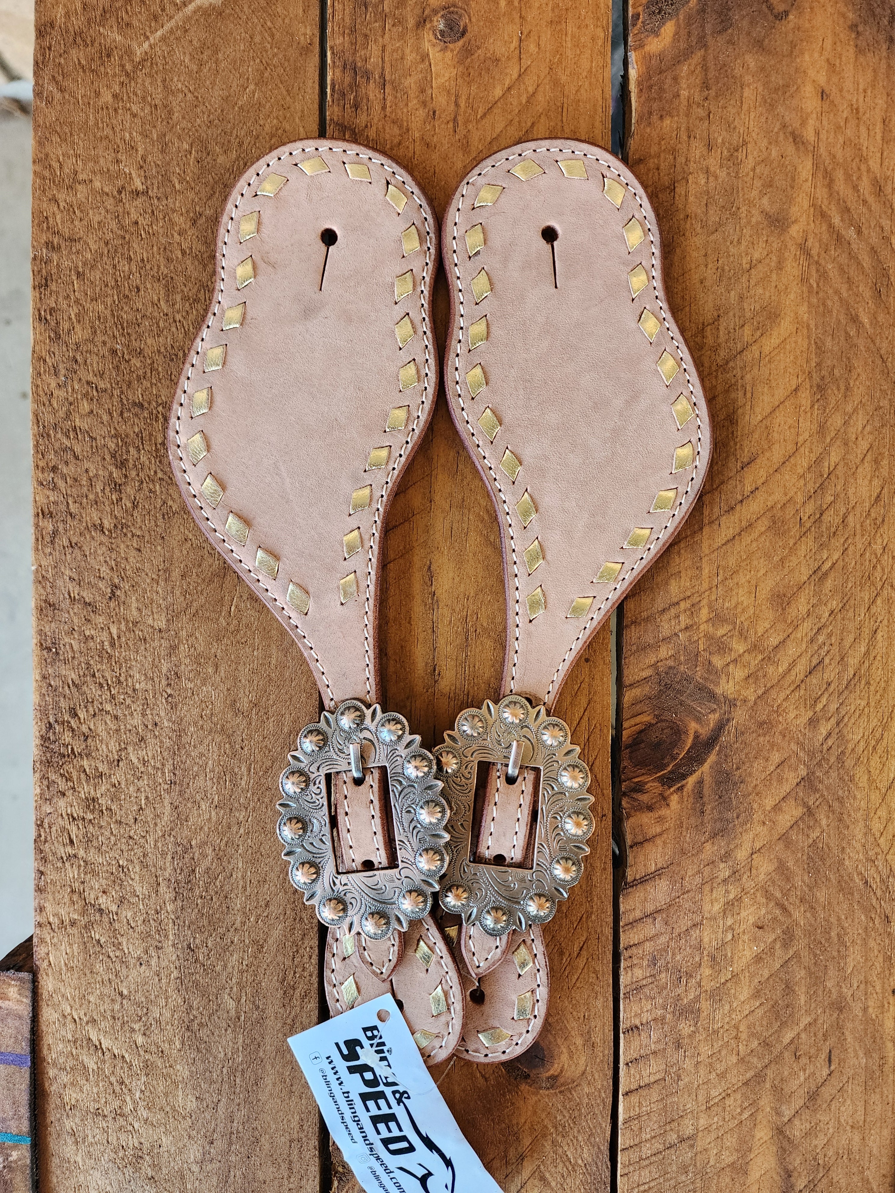 Buckstitched Spur Straps - For lasering or leave plain