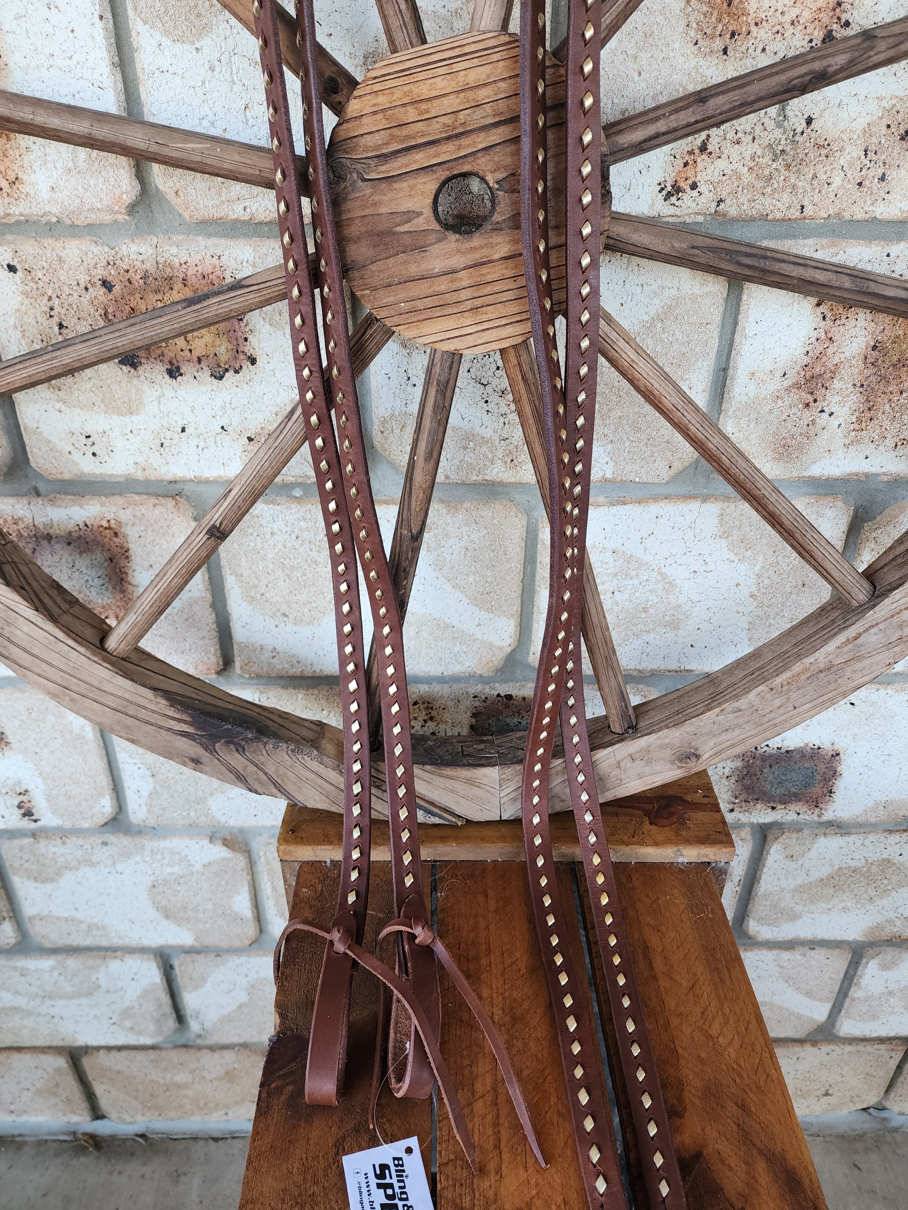 Bling & Speed Gold Buckstitched Split Reins