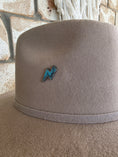 Load image into Gallery viewer, Turquoise Hat and Lightning - Enamel Hat Pin