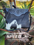 Load image into Gallery viewer, Leather and Cowhide Crossbody Bag - Black