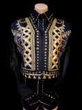 Load image into Gallery viewer, Black Crown - Western Show Shirt & Vest Set