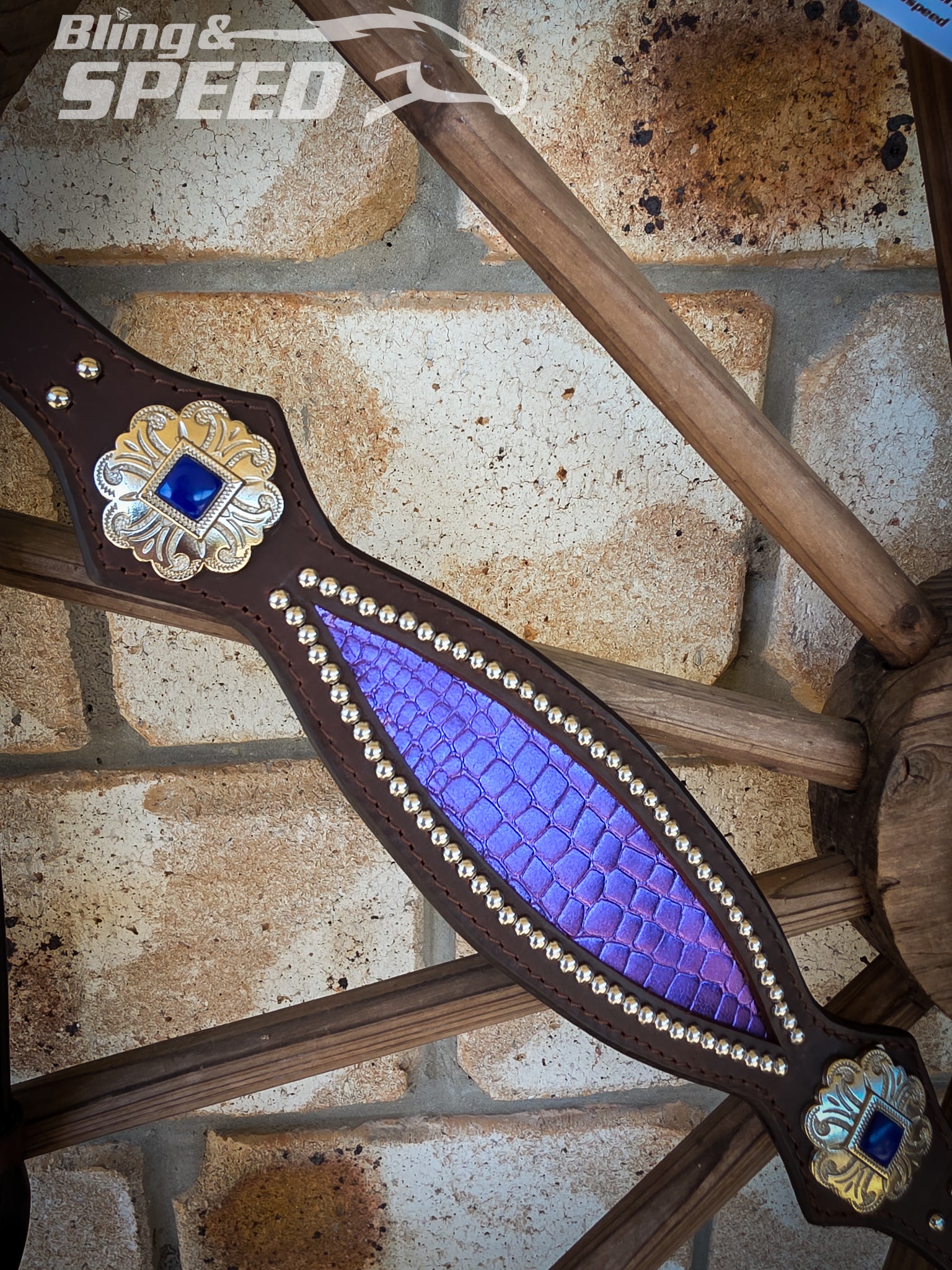 Purple Croc Inlay Tack Set