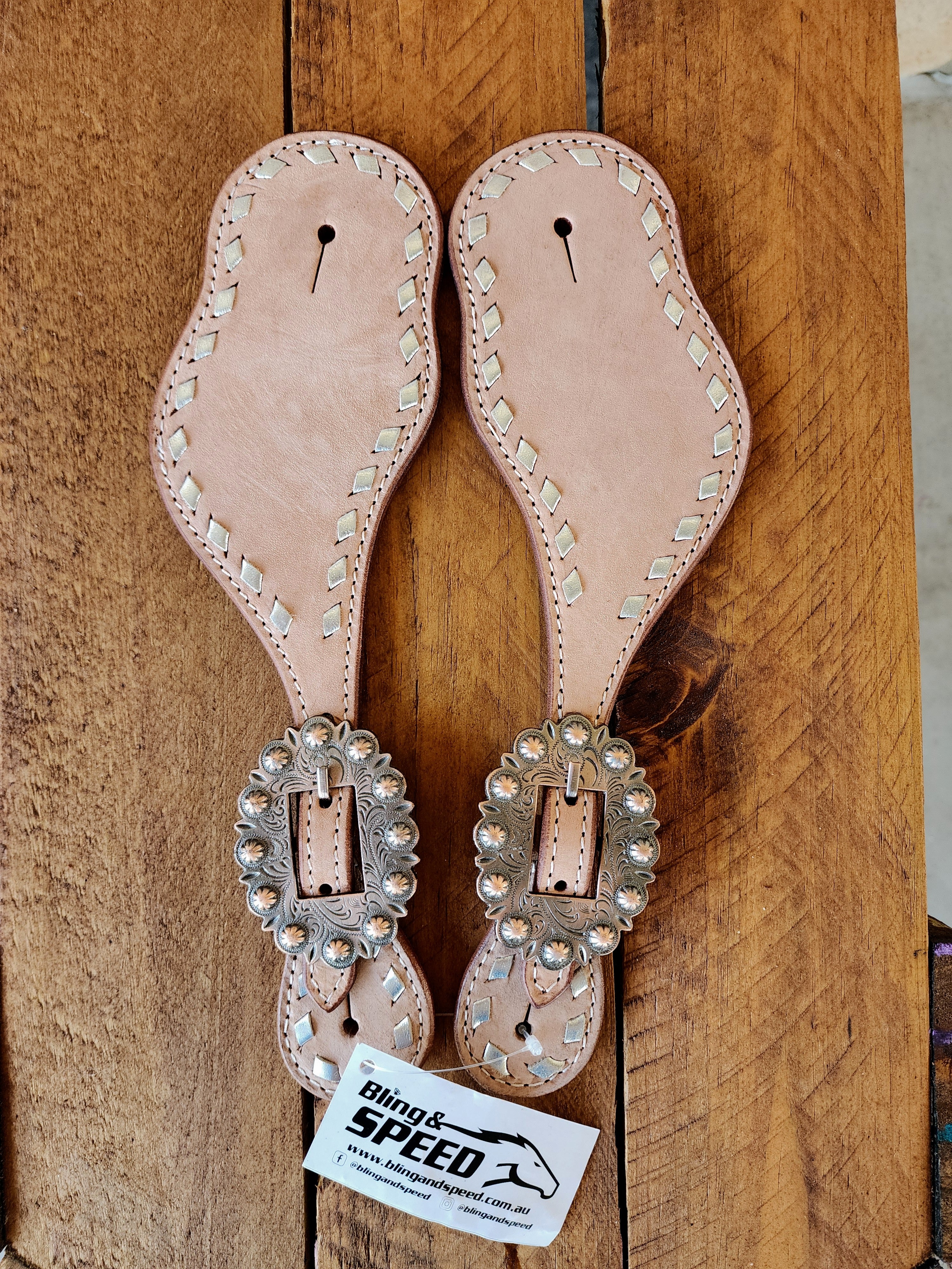 Buckstitched Spur Straps - For lasering or leave plain