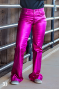 Load image into Gallery viewer, Fuchsia Metallic Signature Trouser