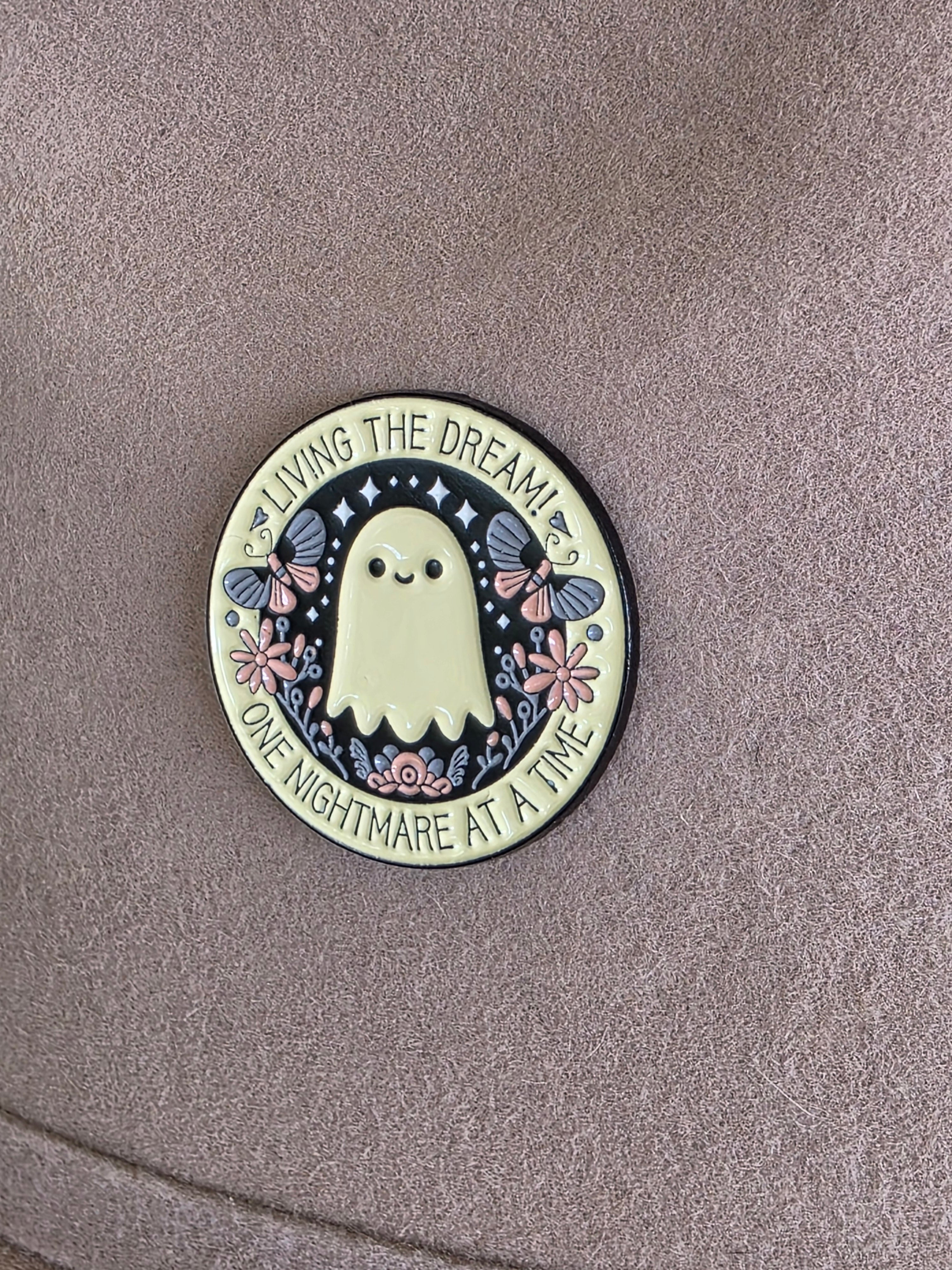 Living the Dream, One Nightmare at a Time - Enamel Hat Pin