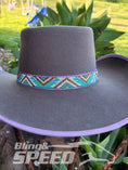 Load image into Gallery viewer, Turquoise and Gold Beaded Hat Band (7873212416238)