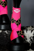 Load image into Gallery viewer, MEDIUM H20 Front & Rear Set with Cheetah Hide Straps Support Boots with Bells - Medium (7873221755118)
