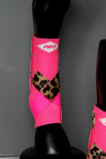 Load image into Gallery viewer, MEDIUM H20 Front & Rear Set with Cheetah Hide Straps Support Boots with Bells - Medium (7873221755118)