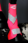 Load image into Gallery viewer, PINK H20 Front & Rear Set White Sparkle Leather Straps Support Boots and Bells (7873221722350)