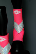 Load image into Gallery viewer, PINK H20 Front & Rear Set White Sparkle Leather Straps Support Boots and Bells (7873221722350)