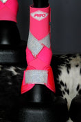 Load image into Gallery viewer, PINK H20 Front & Rear Set White Sparkle Leather Straps Support Boots and Bells (7873221722350)