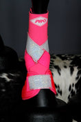 Load image into Gallery viewer, PINK H20 Front & Rear Set White Sparkle Leather Straps Support Boots and Bells (7873221722350)
