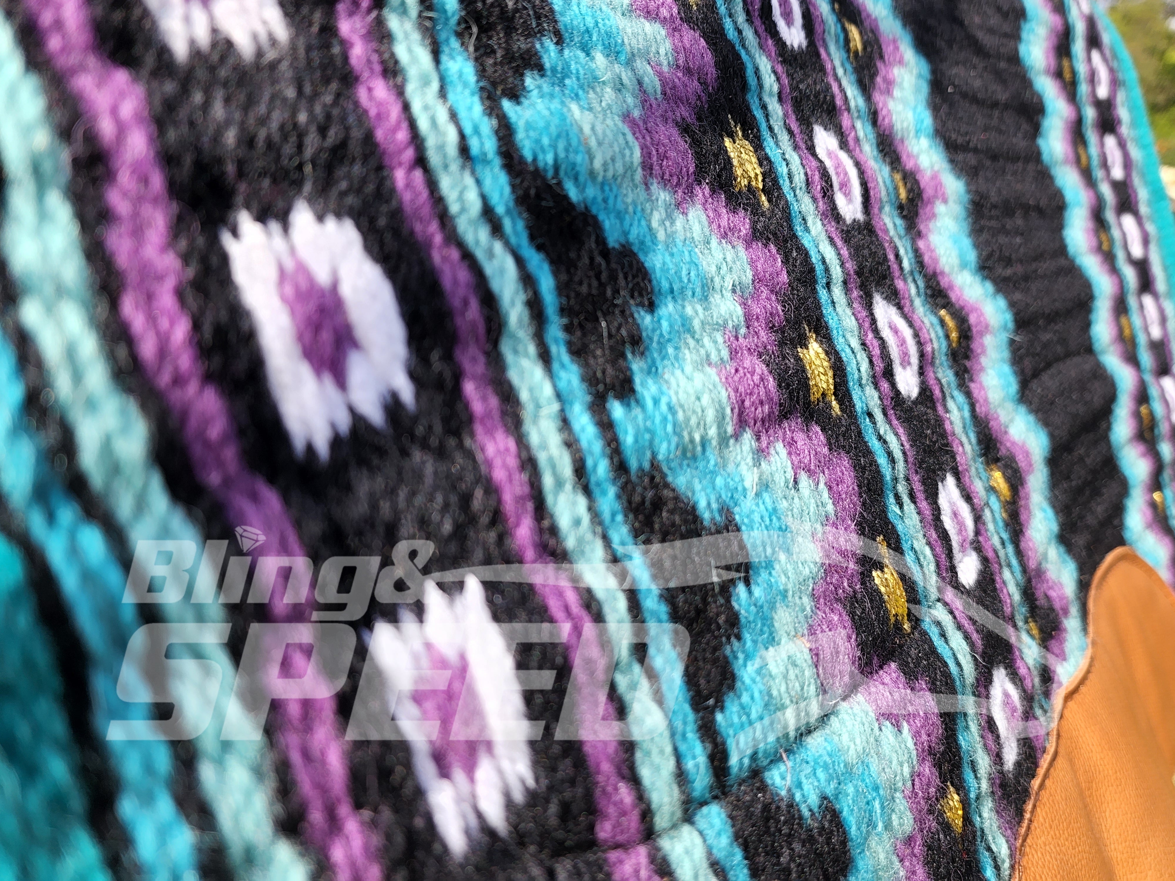 26. "Purple, Gold and Teal" Unicorn Saddle Pad (7873219526894)