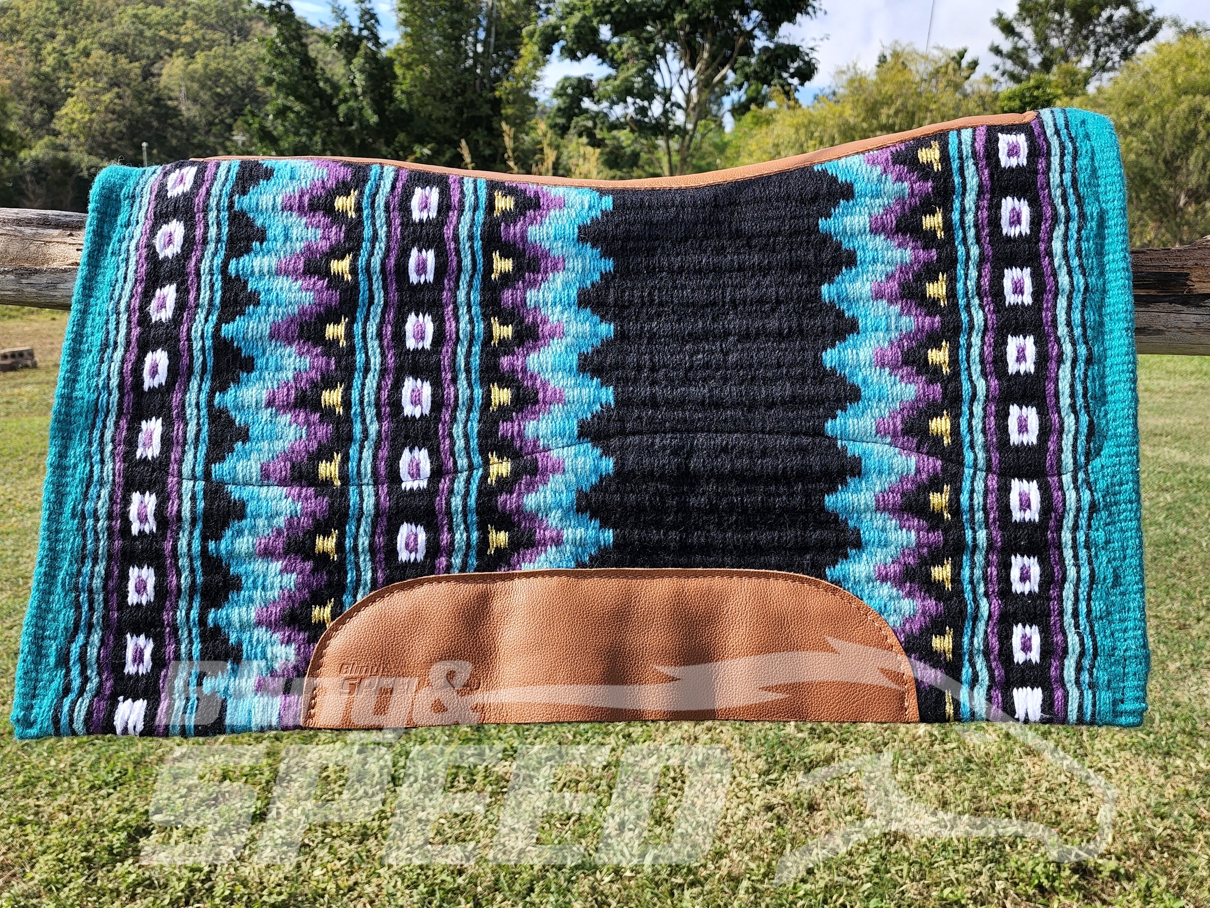 26. "Purple, Gold and Teal" Unicorn Saddle Pad (7873219526894)
