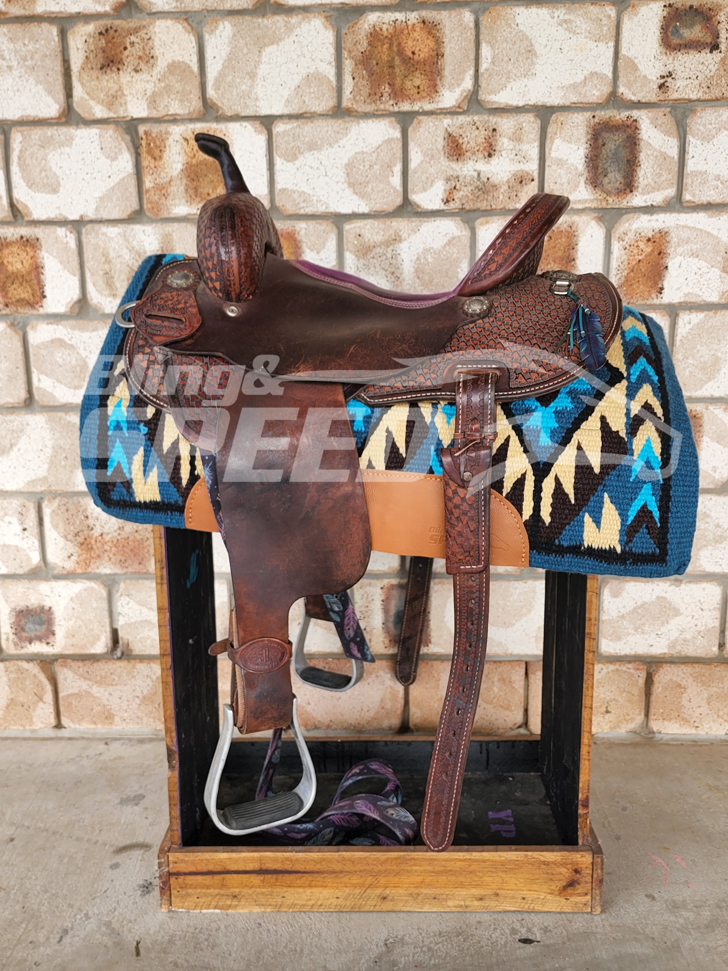 20. "Navajo Teal" Unicorn Saddle Pad (7873219723502)