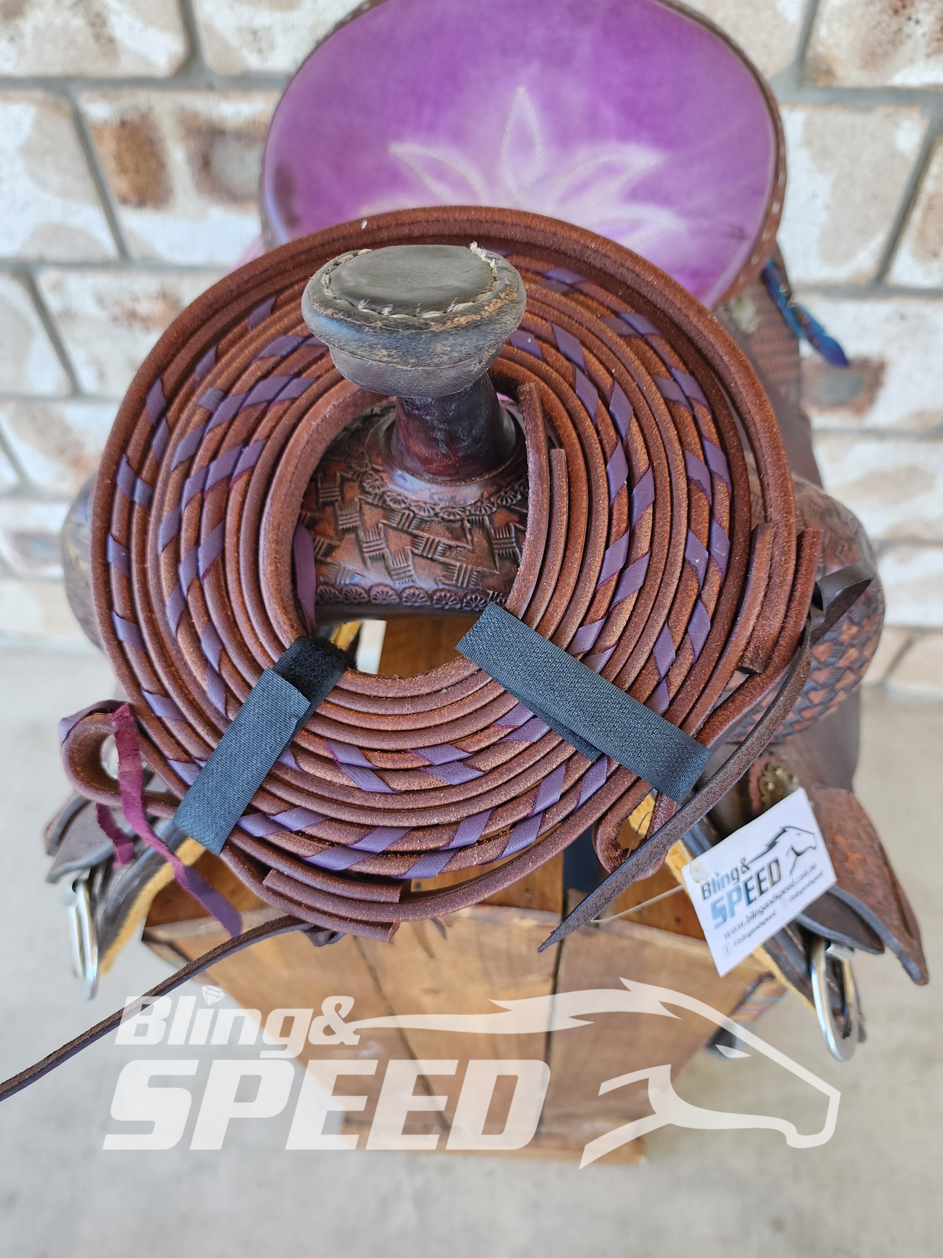 Bling & Speed Purple Laced Split Reins (7897872335086)