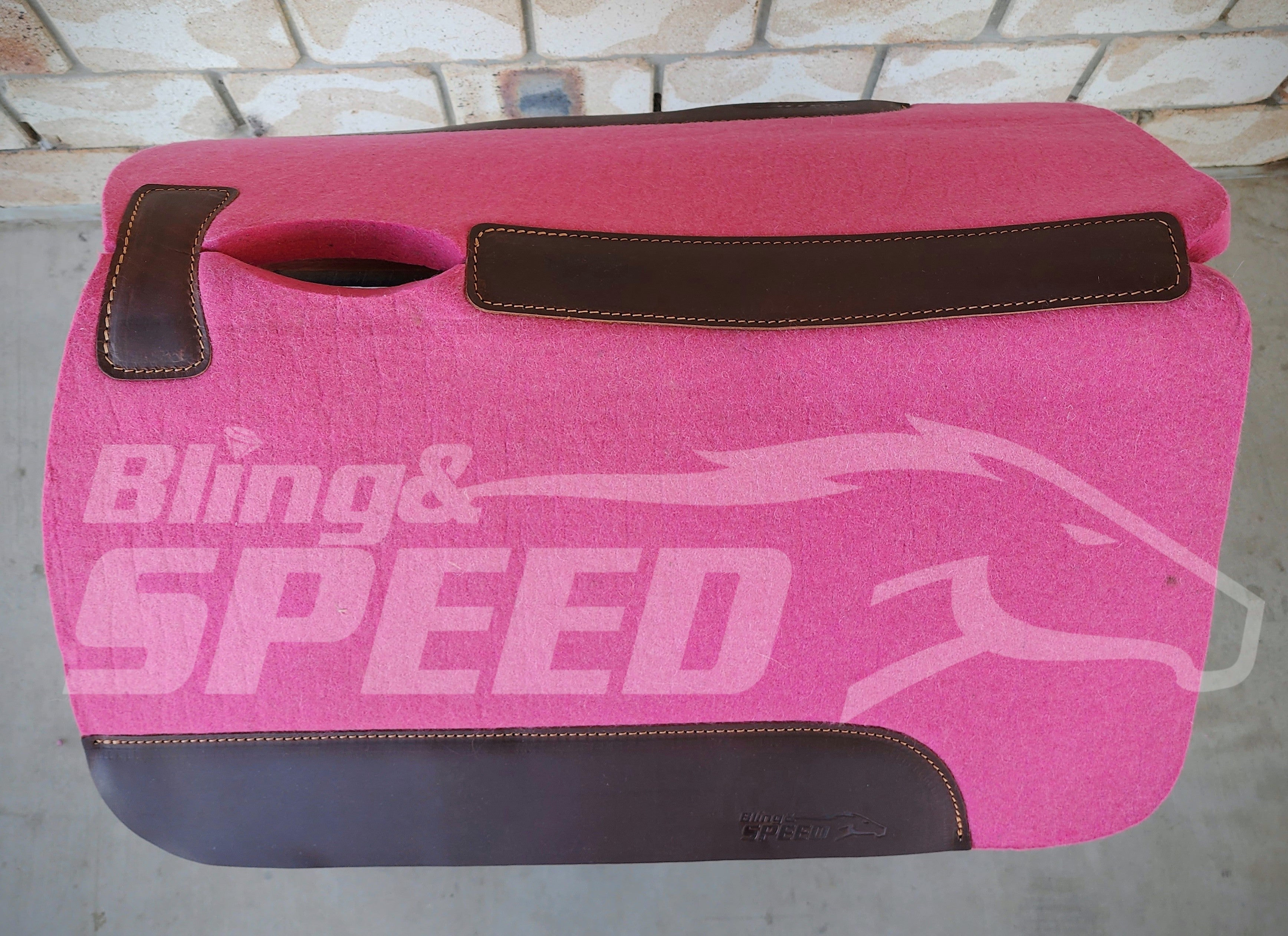 The Barrel Racer Felt Saddle Pad - Pink (7907501637870)