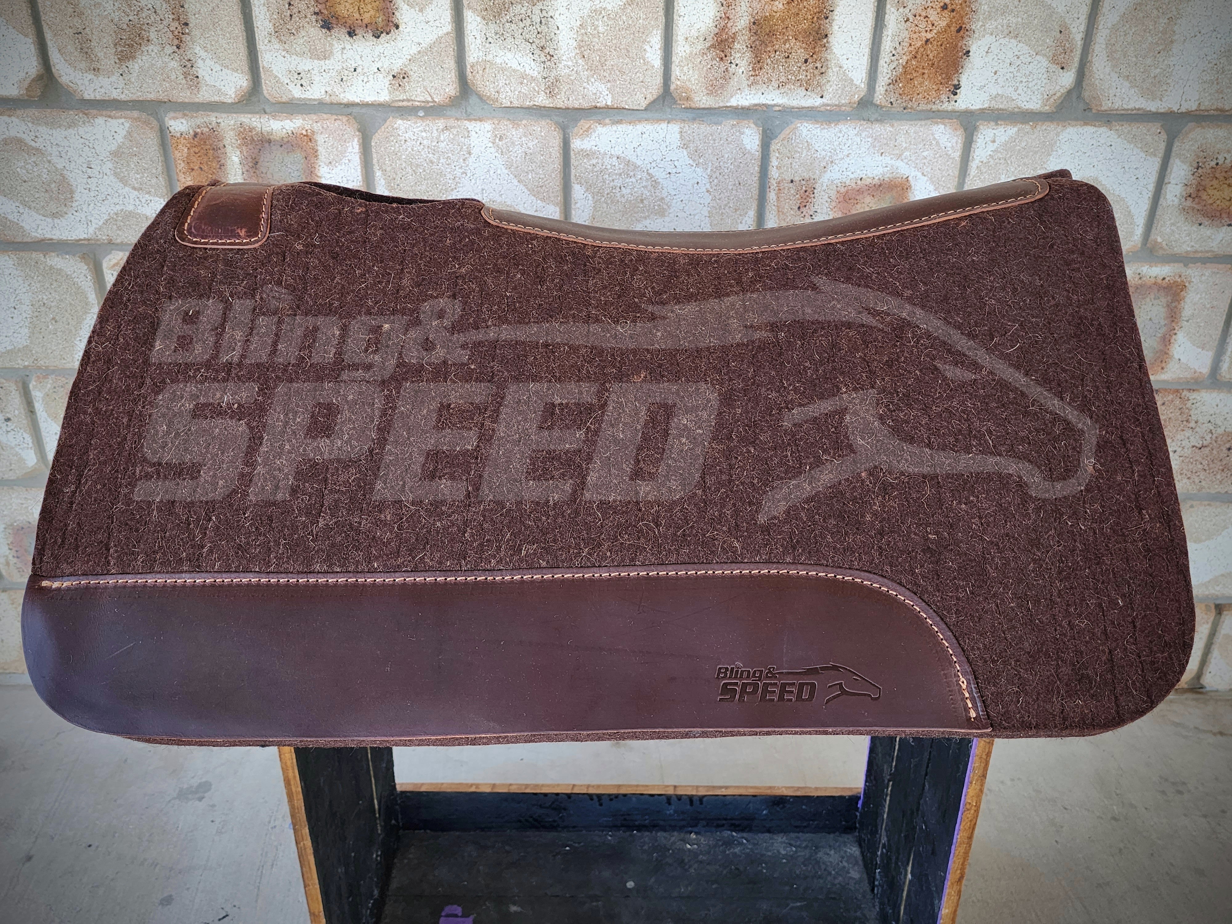The Barrel Racer Felt Saddle Pad - Chocolate (7907525656814)