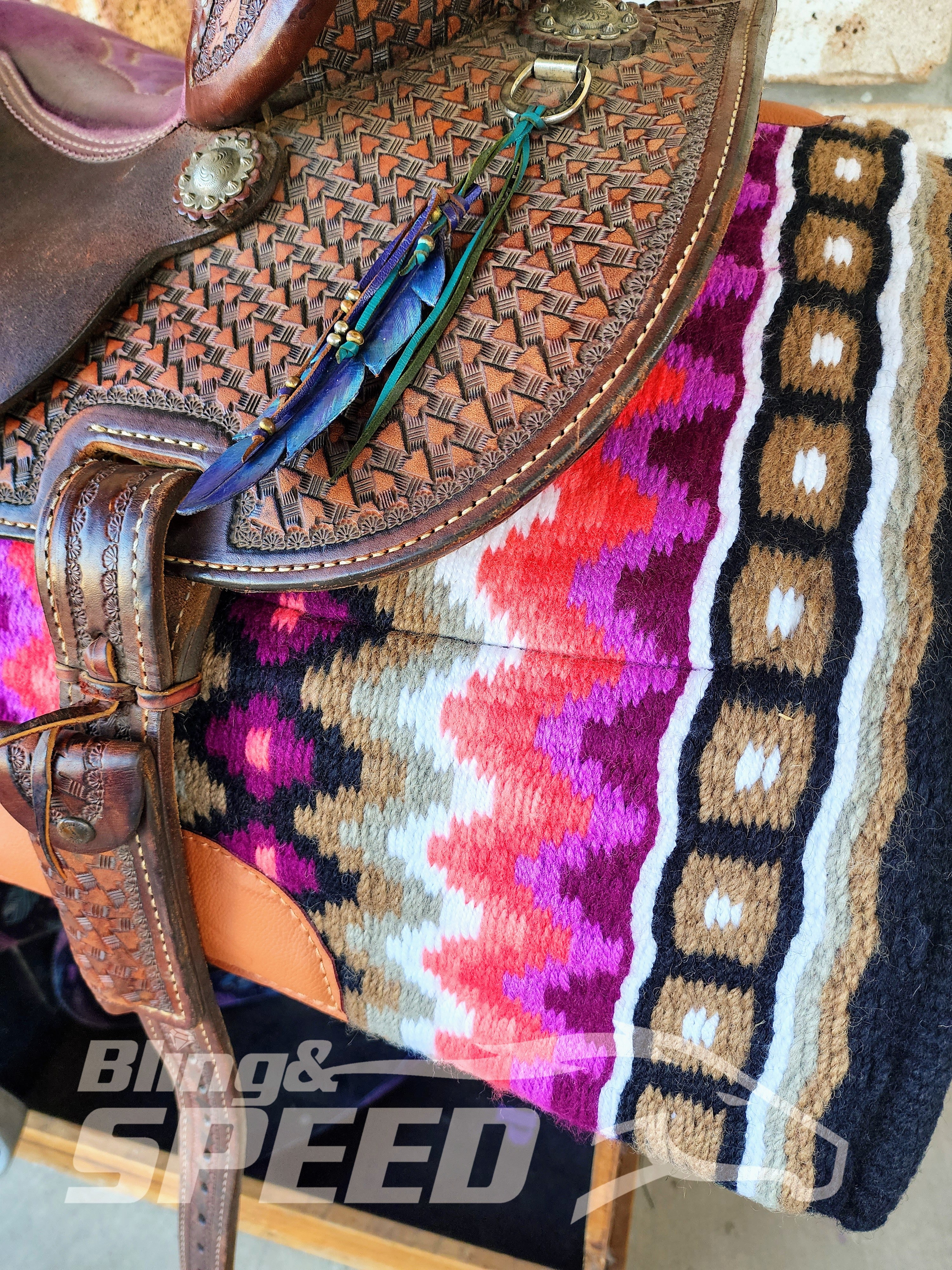 36. " Pink and Tan" Unicorn Saddle Pad (7932204777710)