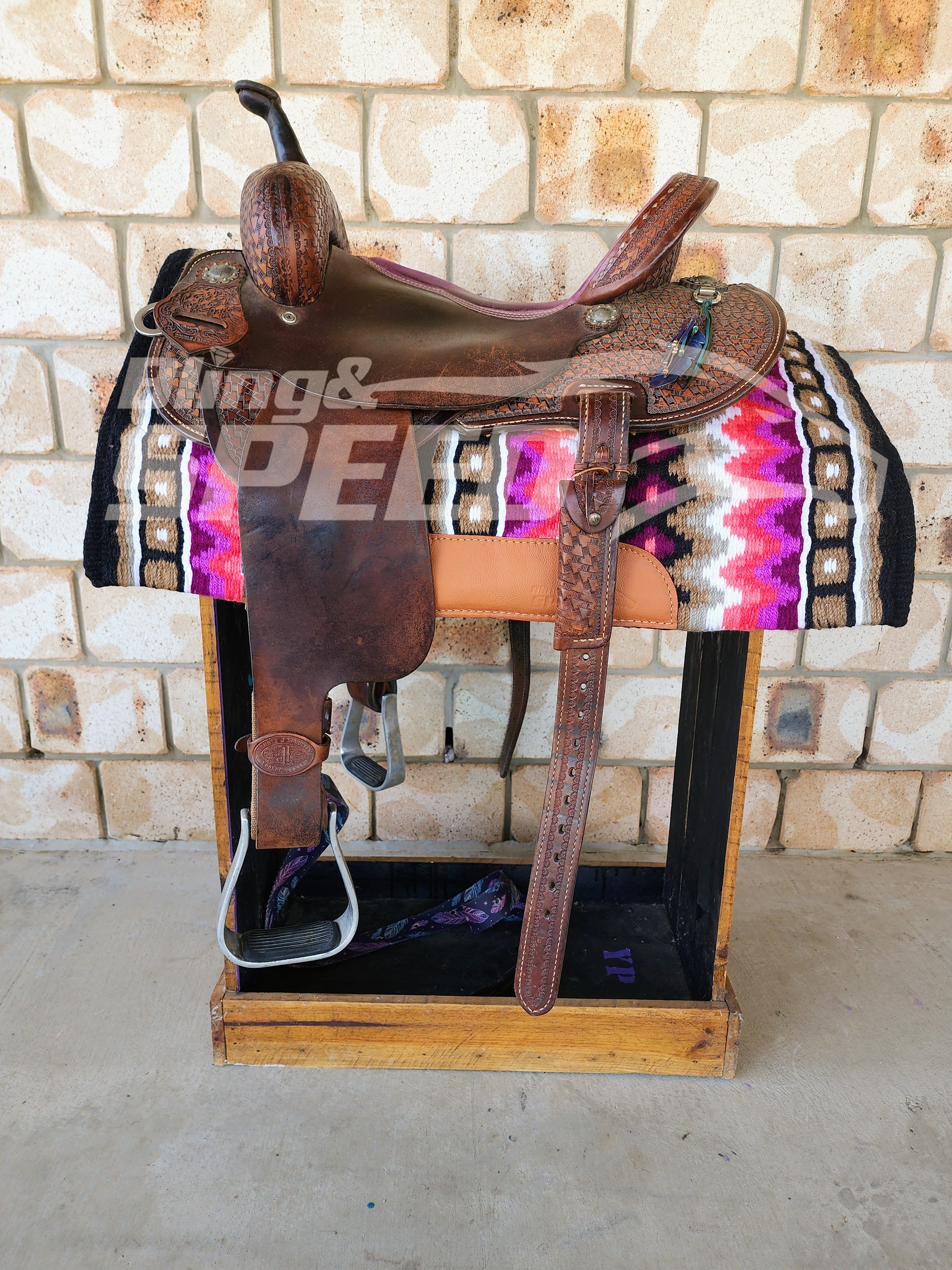 36. " Pink and Tan" Unicorn Saddle Pad (7932204777710)