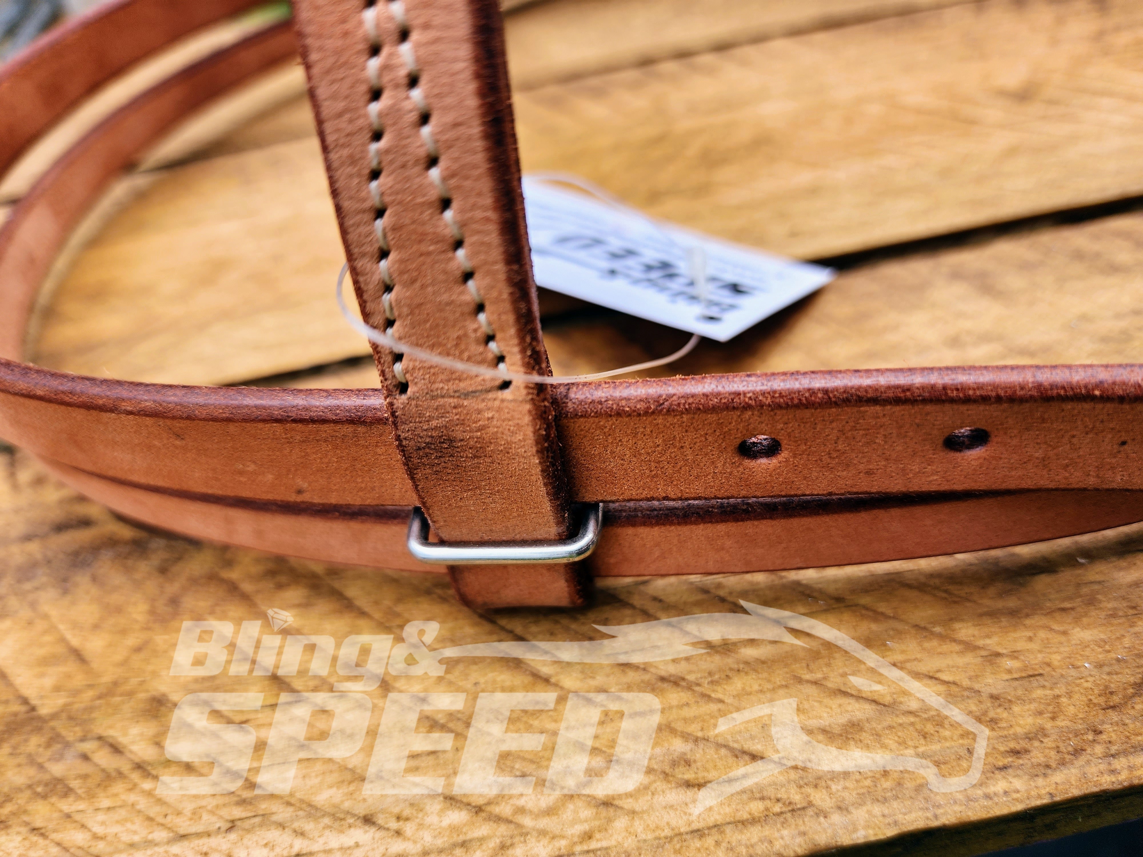 Bling & Speed Headstall with Snap Bit Ends - Light Oil (7956253278446)