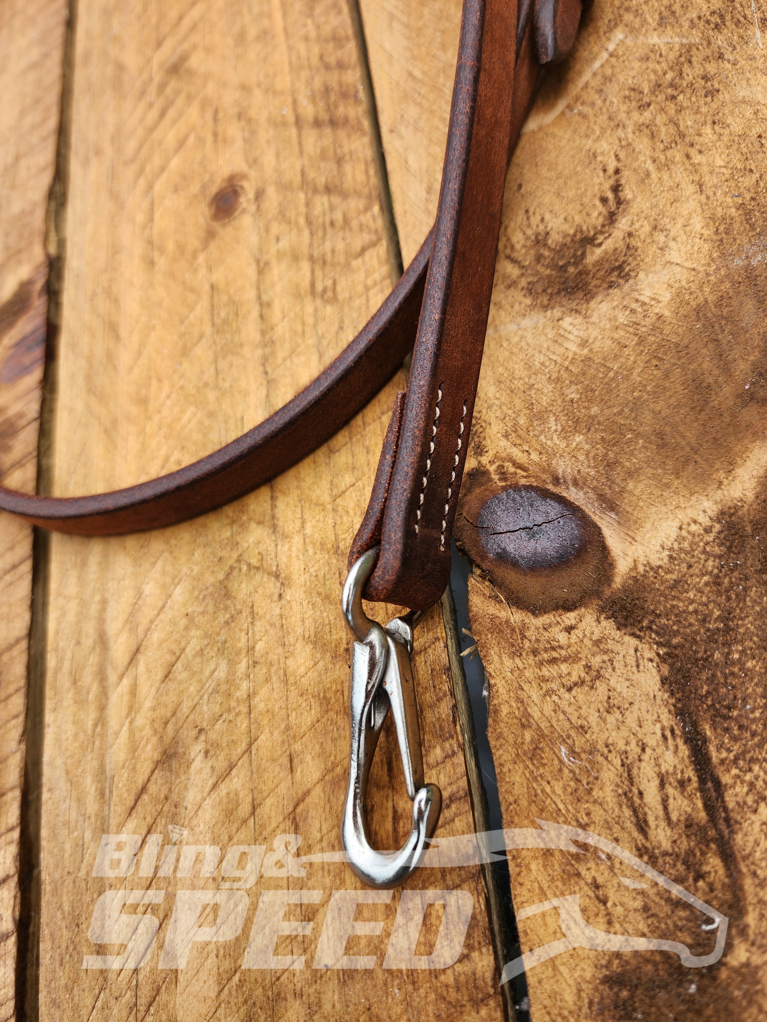 Bling & Speed Headstall with Snap Bit Ends - Medium Oil (7956253507822)